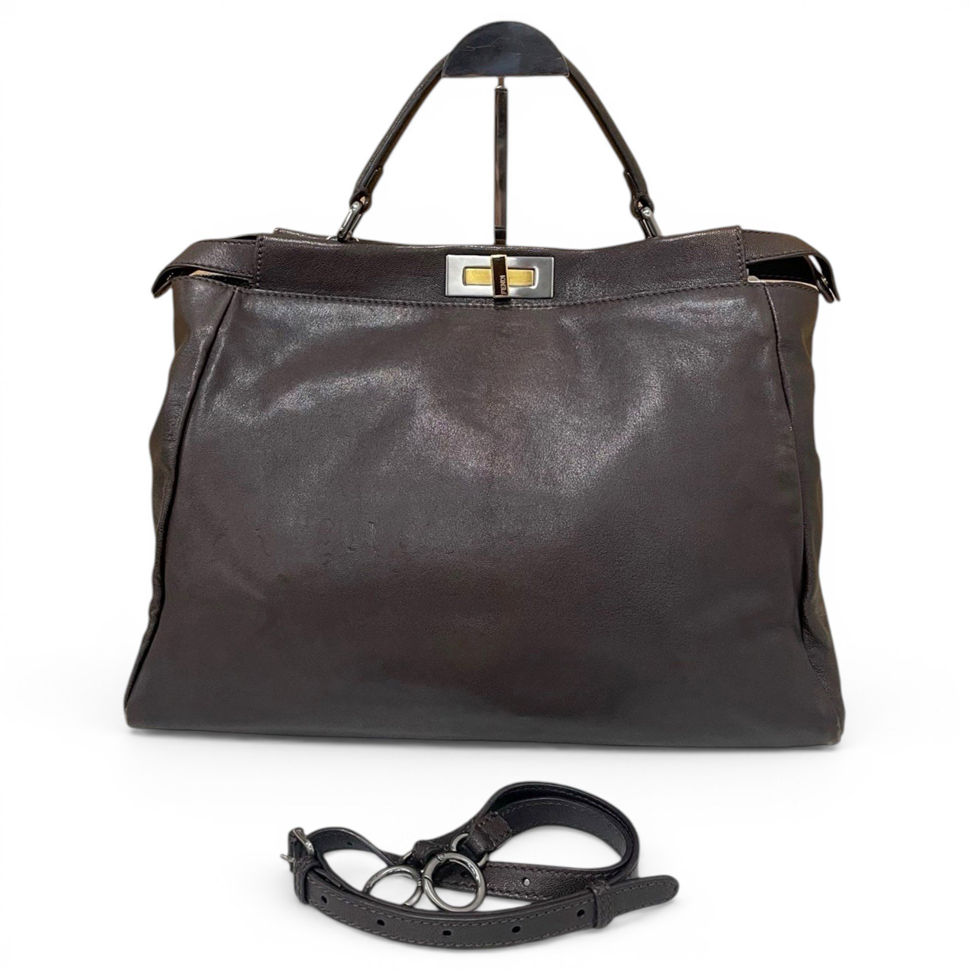 Peekaboo leather satchel