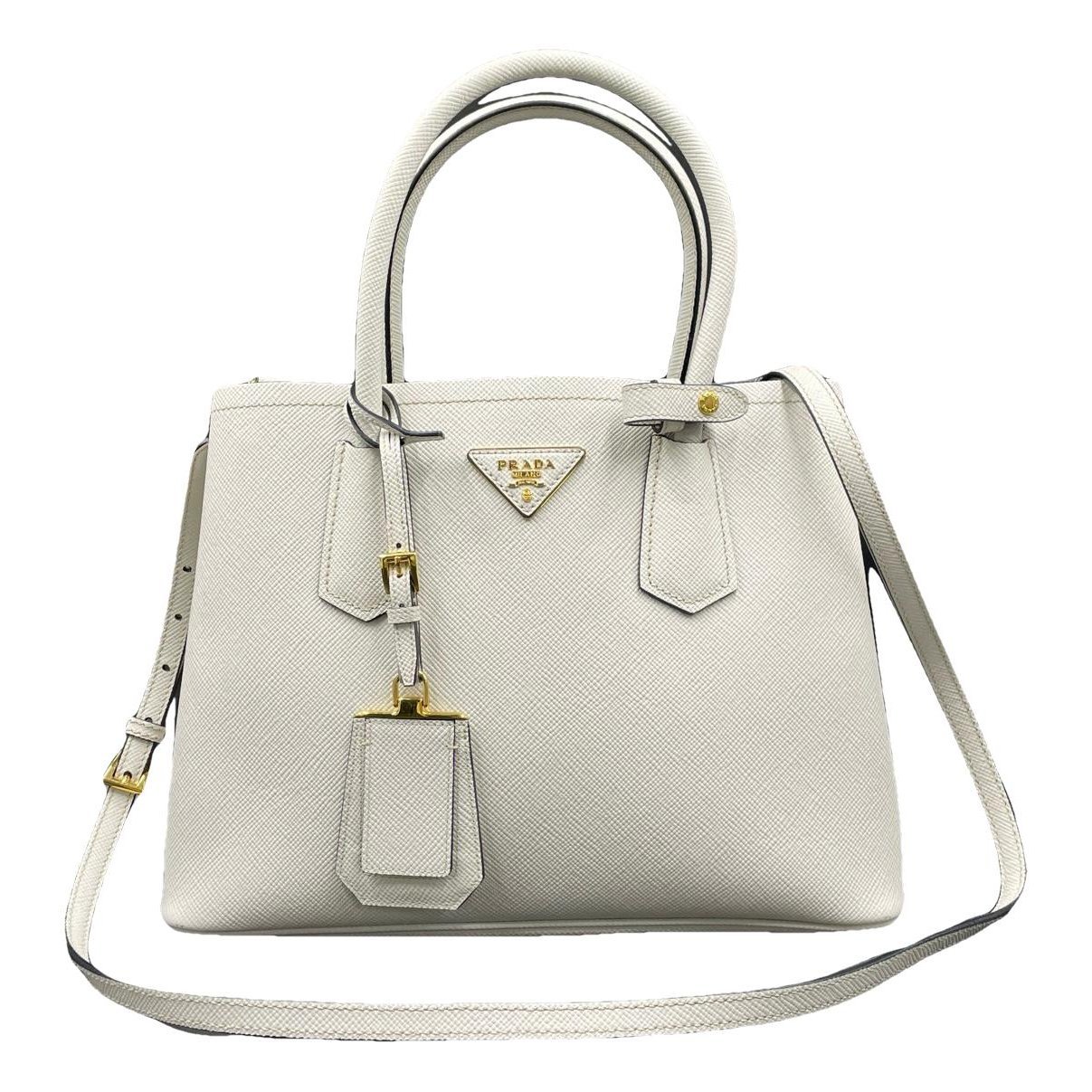 Double leather handbag