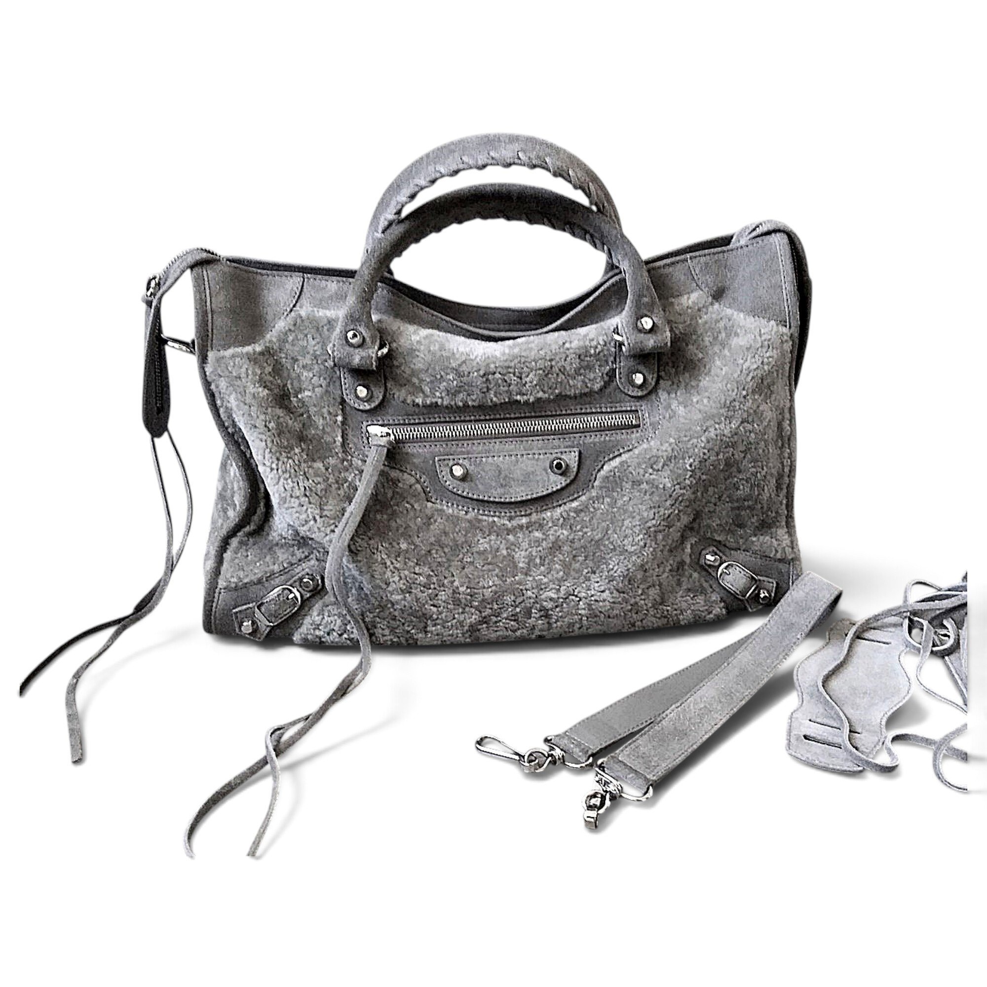City leather handbag
