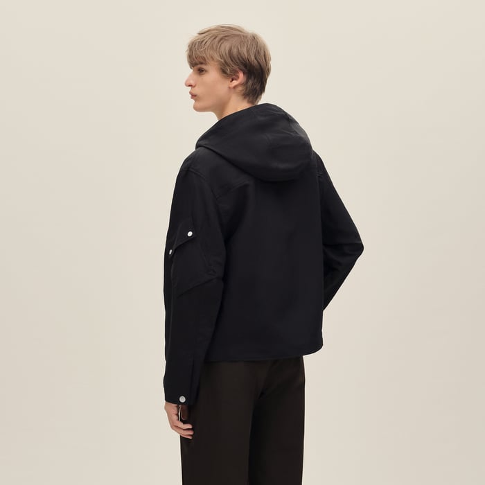 Noir Zipped Hooded Jacket