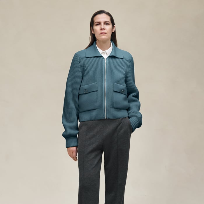 Bleu Canal Long-sleeve Jacket
