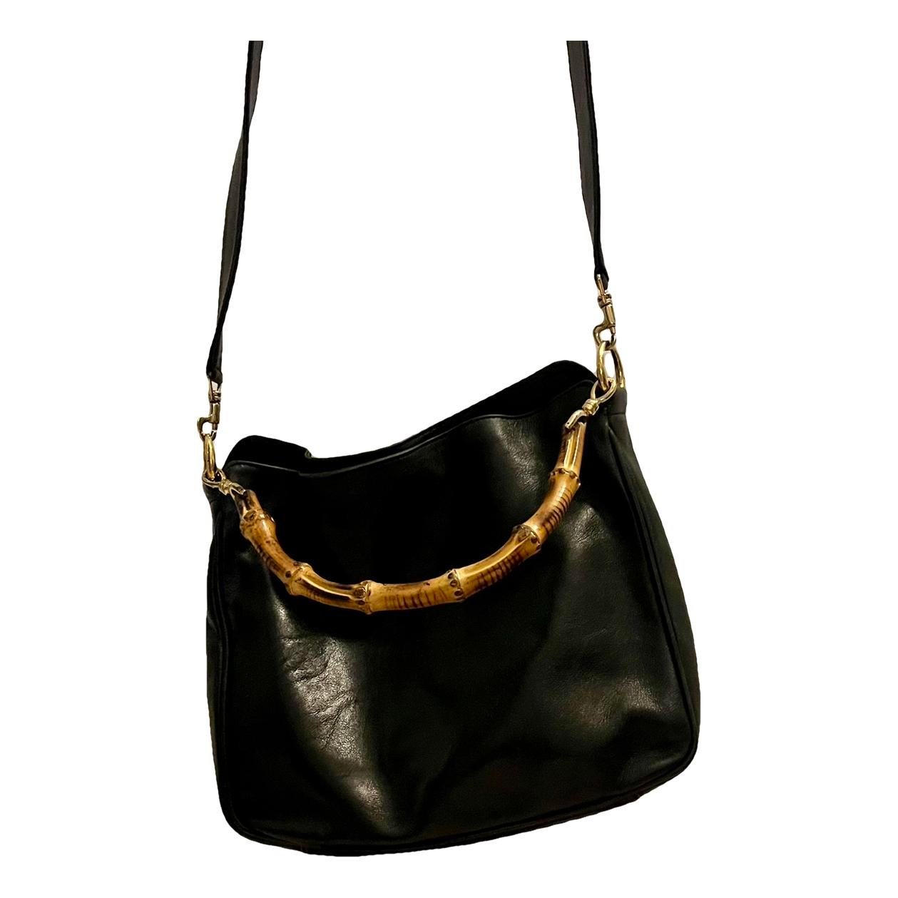 Bamboo Top Handle leather handbag
