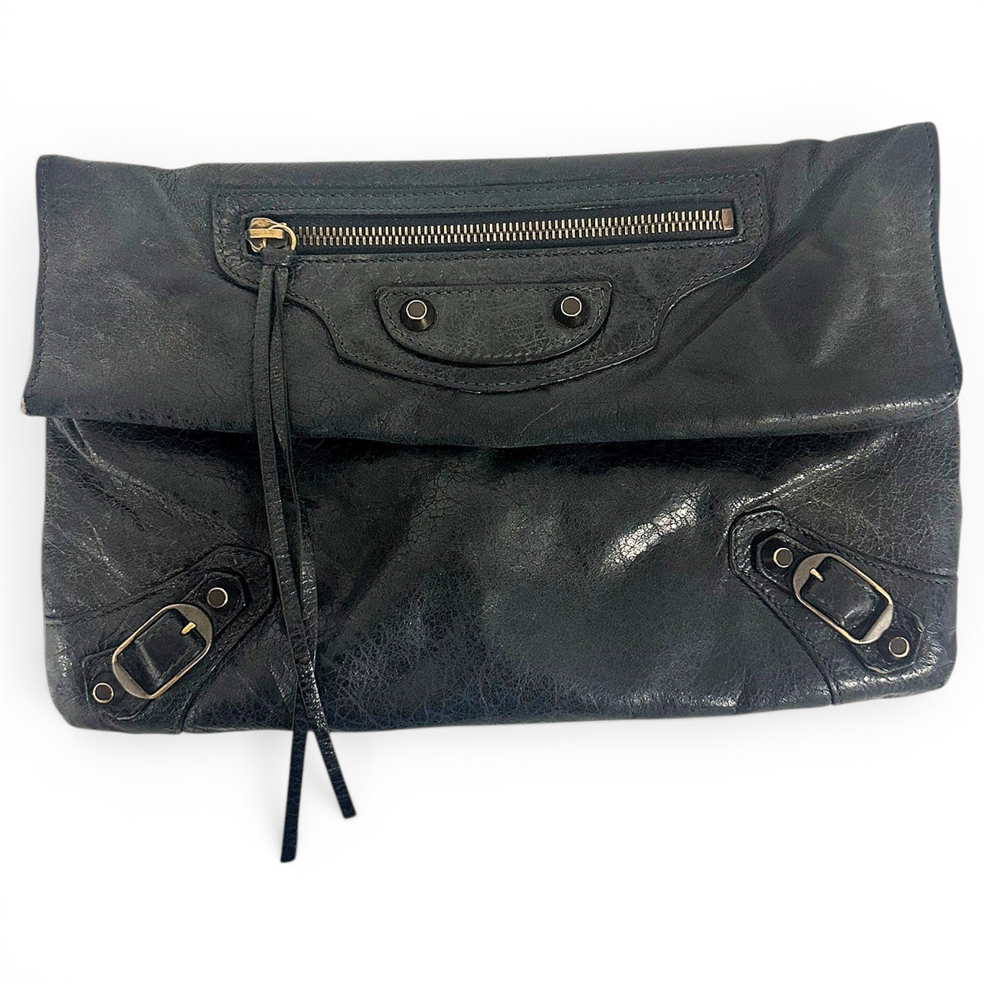 Envelop leather clutch bag