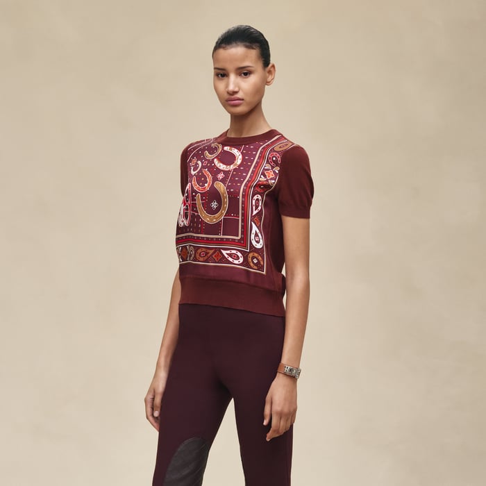 Rouge H "Porte-bonheur Bandana" Short-sleeve Sweater