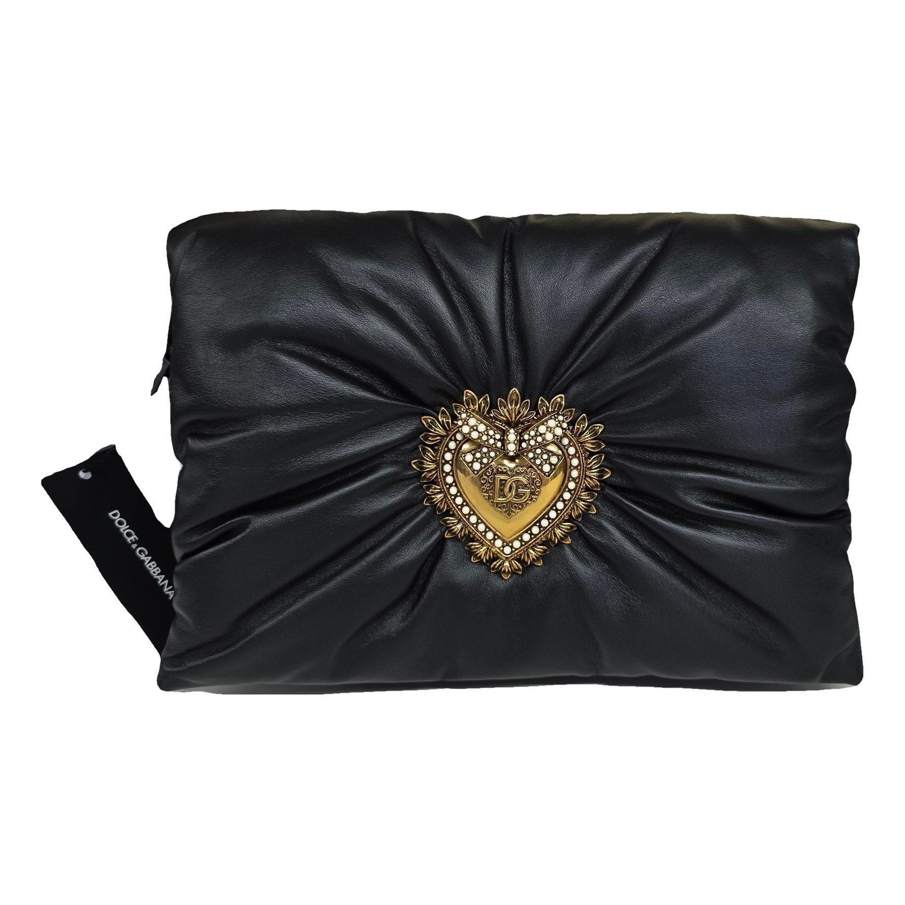 Leather clutch bag