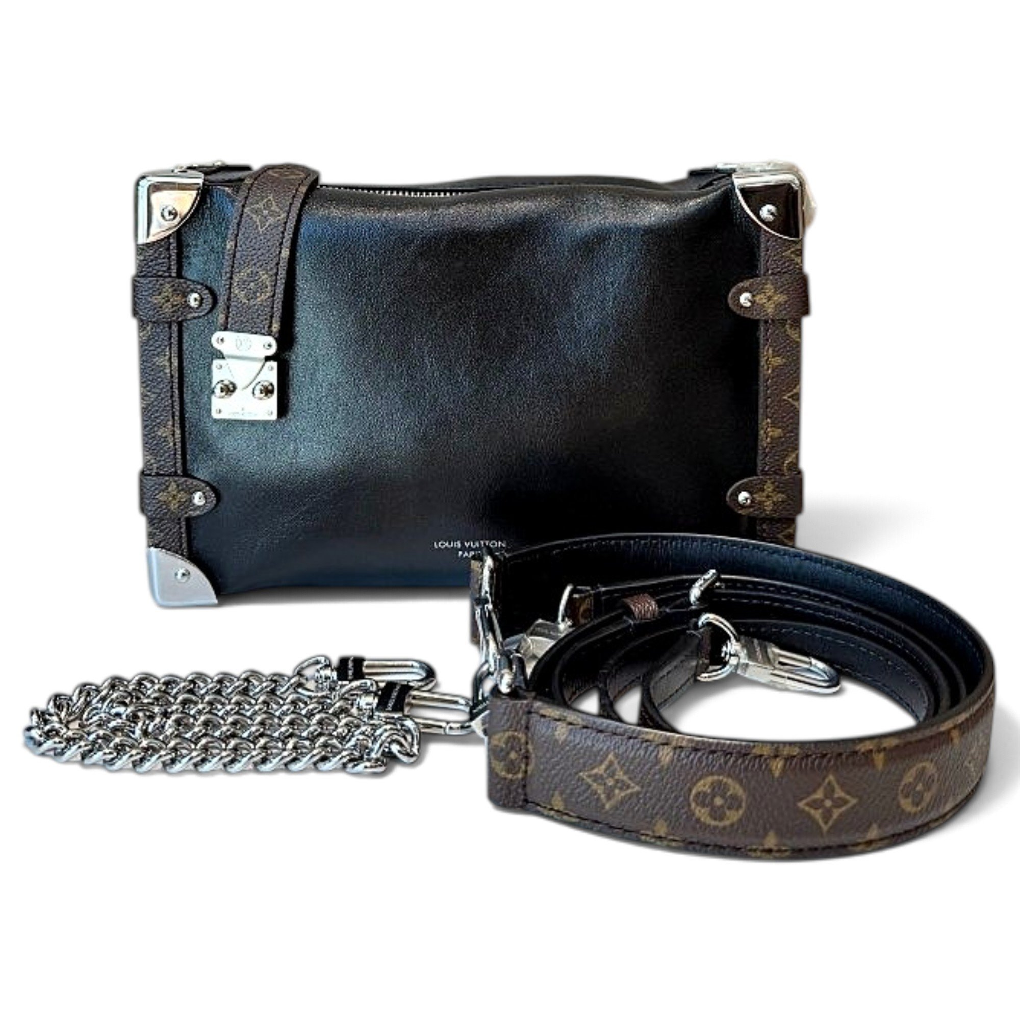 Side Trunk leather handbag