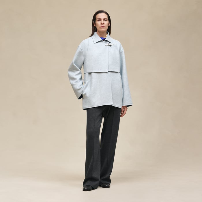 Bleu Trench Modular Cashmere Coat