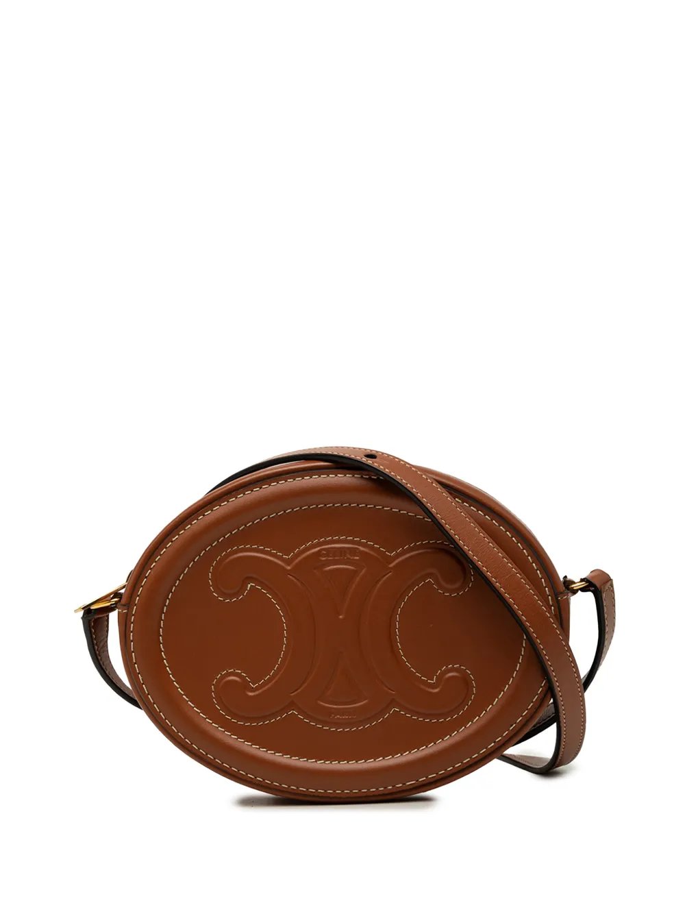 2022 Small Calfskin Cuir Triomphe Oval crossbody bag