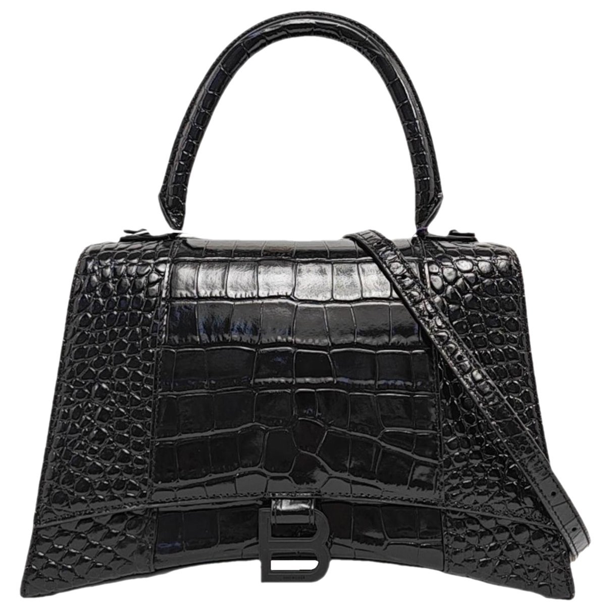 Hourglass leather crossbody bag