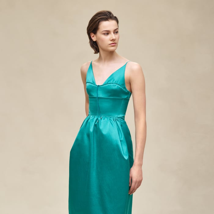 Vert Impérial Dress With Shoulder Straps