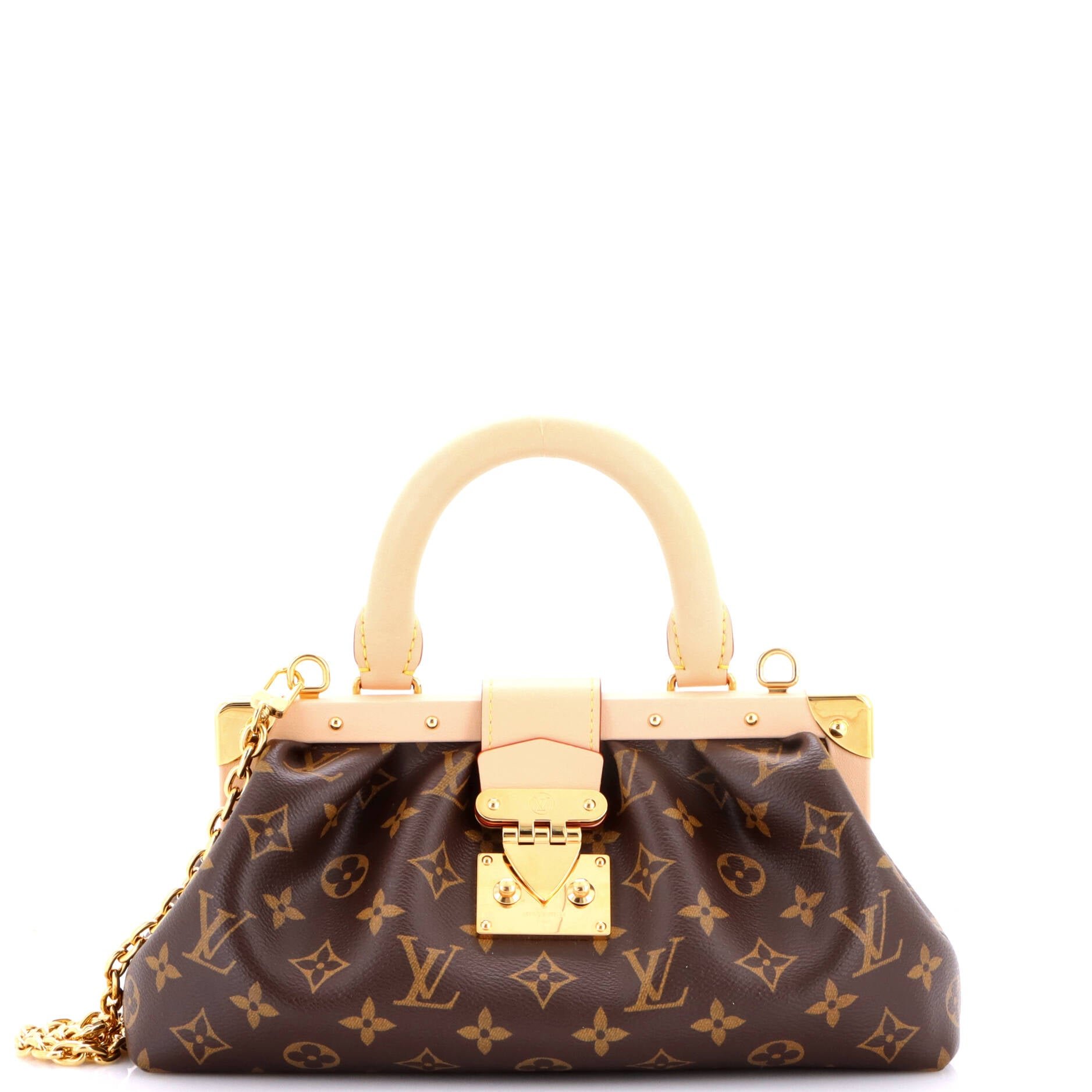 Monogram Top Handle Frame Clutch Monogram Canvas