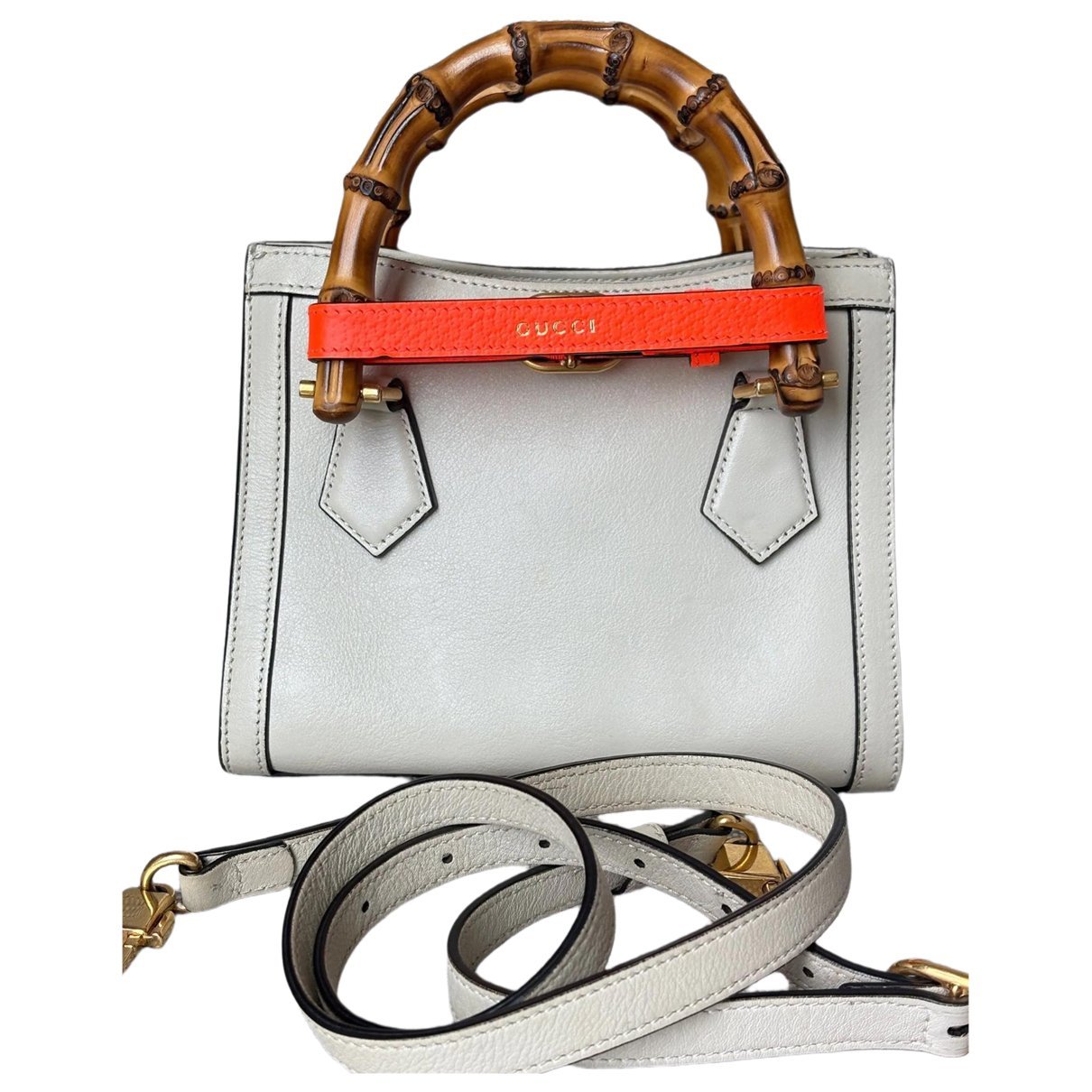 Bamboo leather crossbody bag