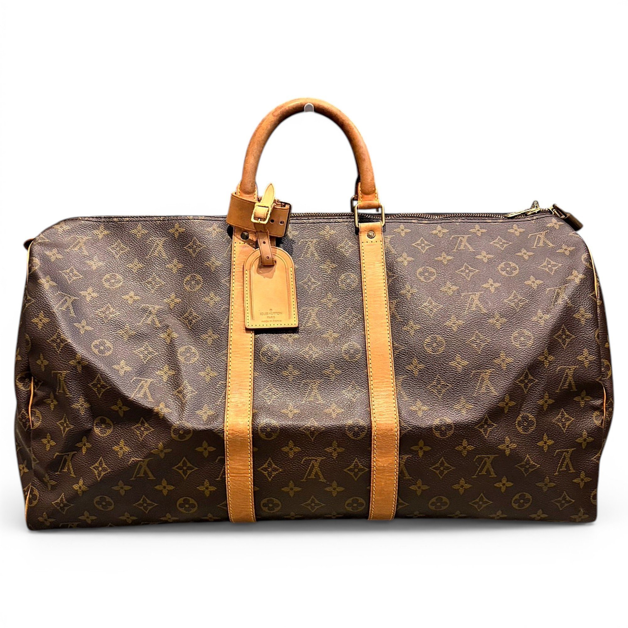 Keepall leather travel bag