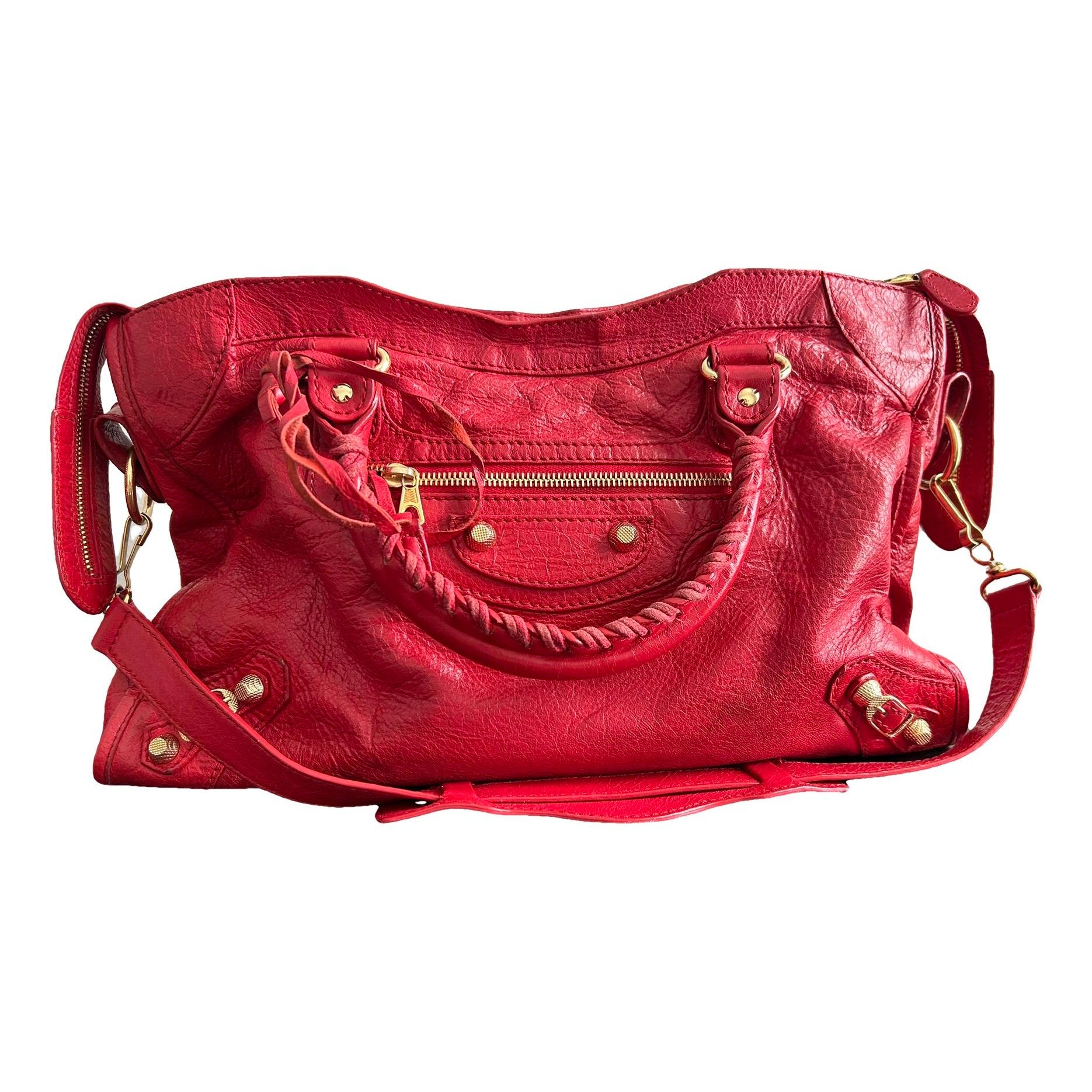 City leather handbag