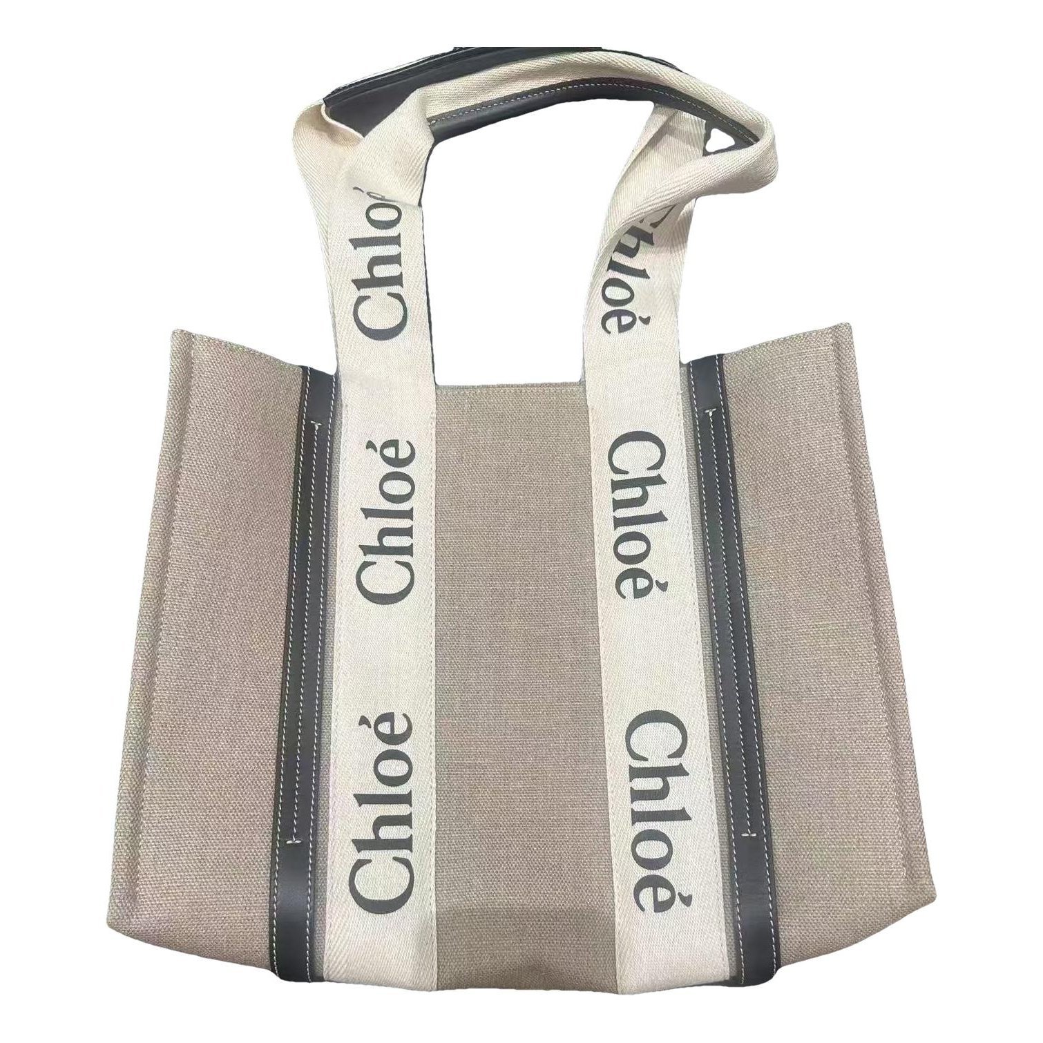 Chloe Woody linen tote