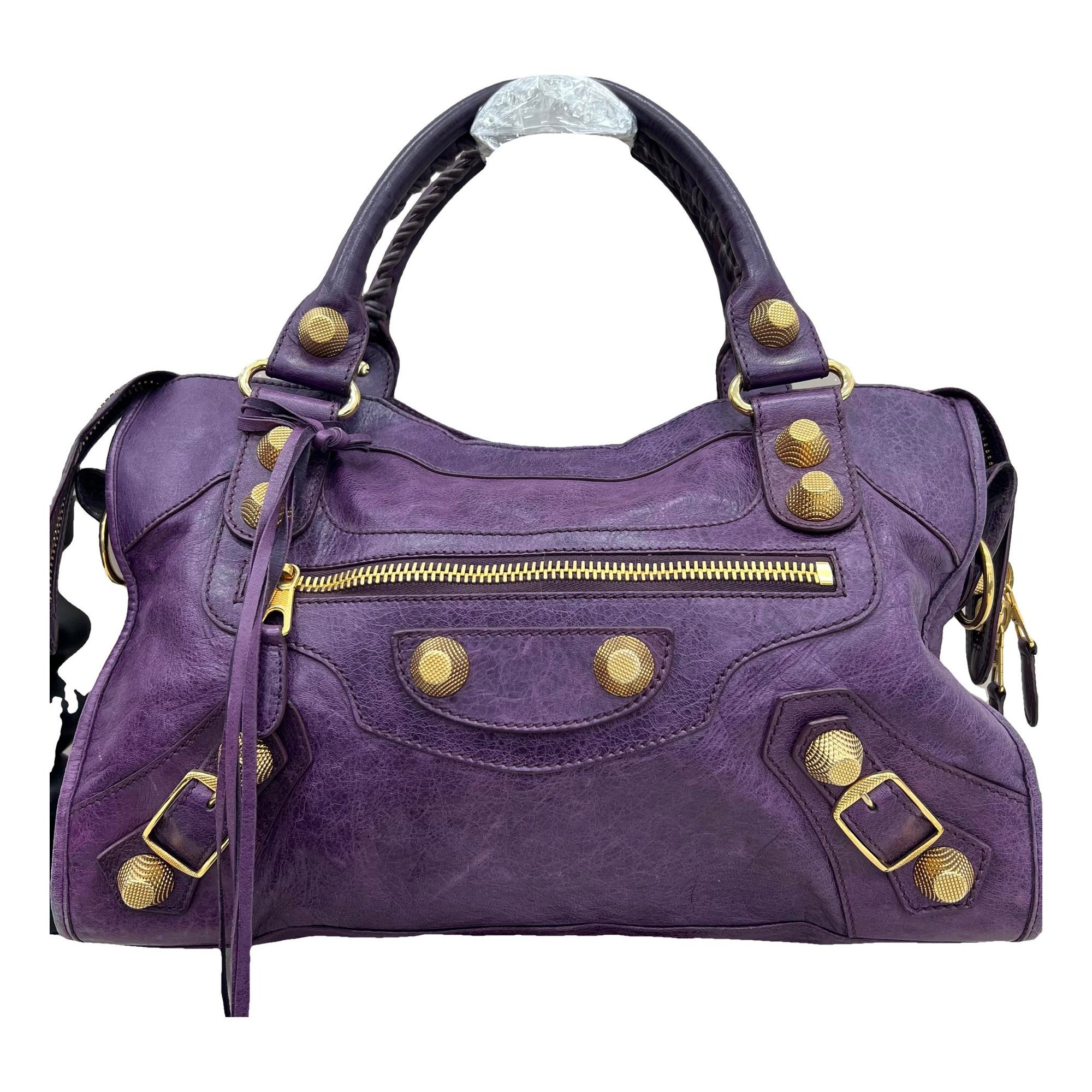 City leather handbag