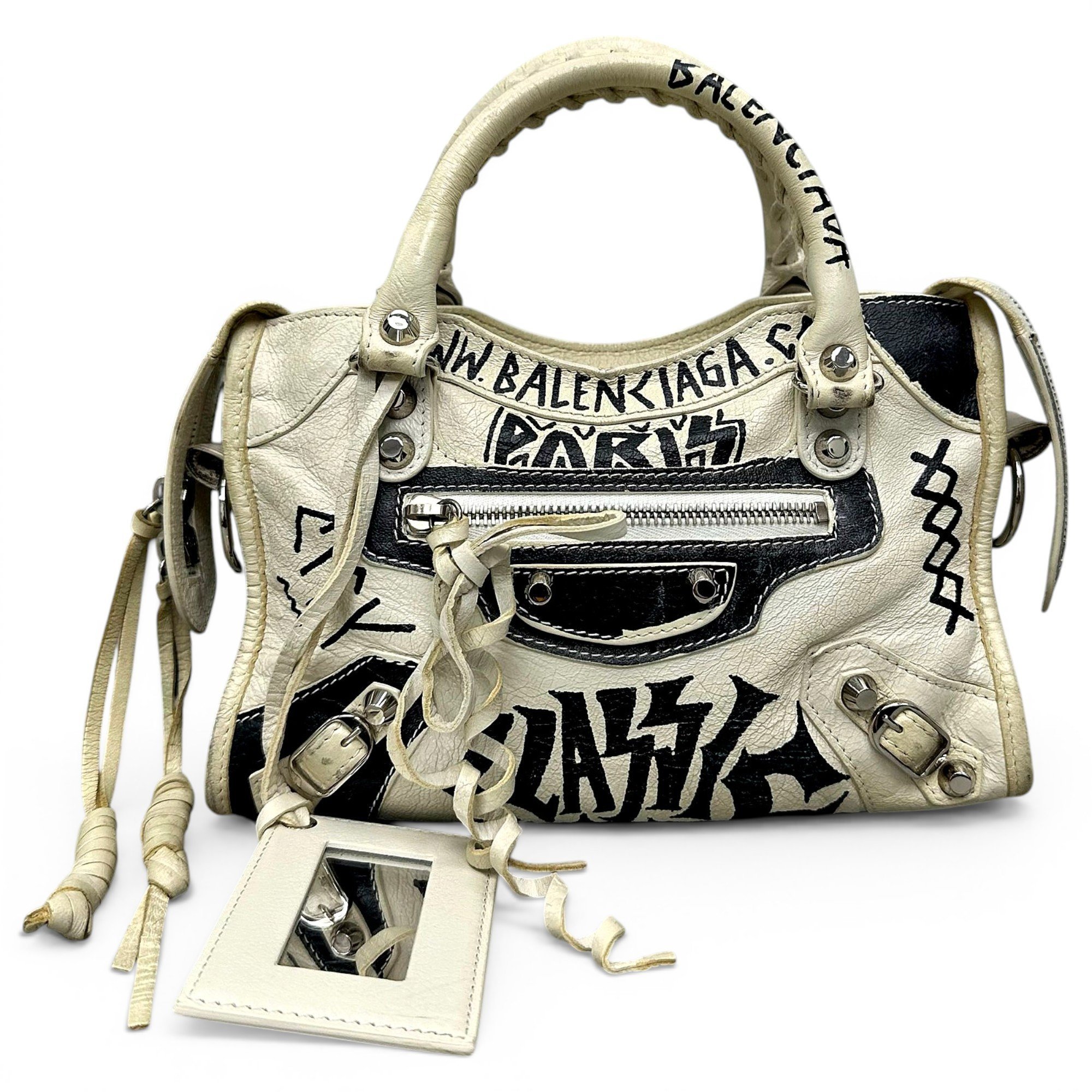 City leather handbag