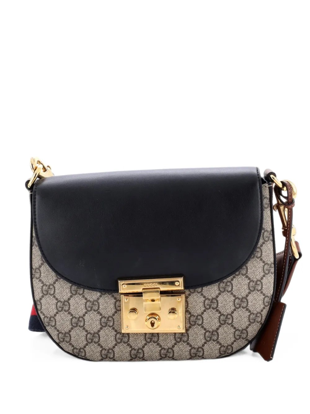 Padlock Saddle Shoulder Bag GG Coated Canvas and Leather Medium crossbody bag
