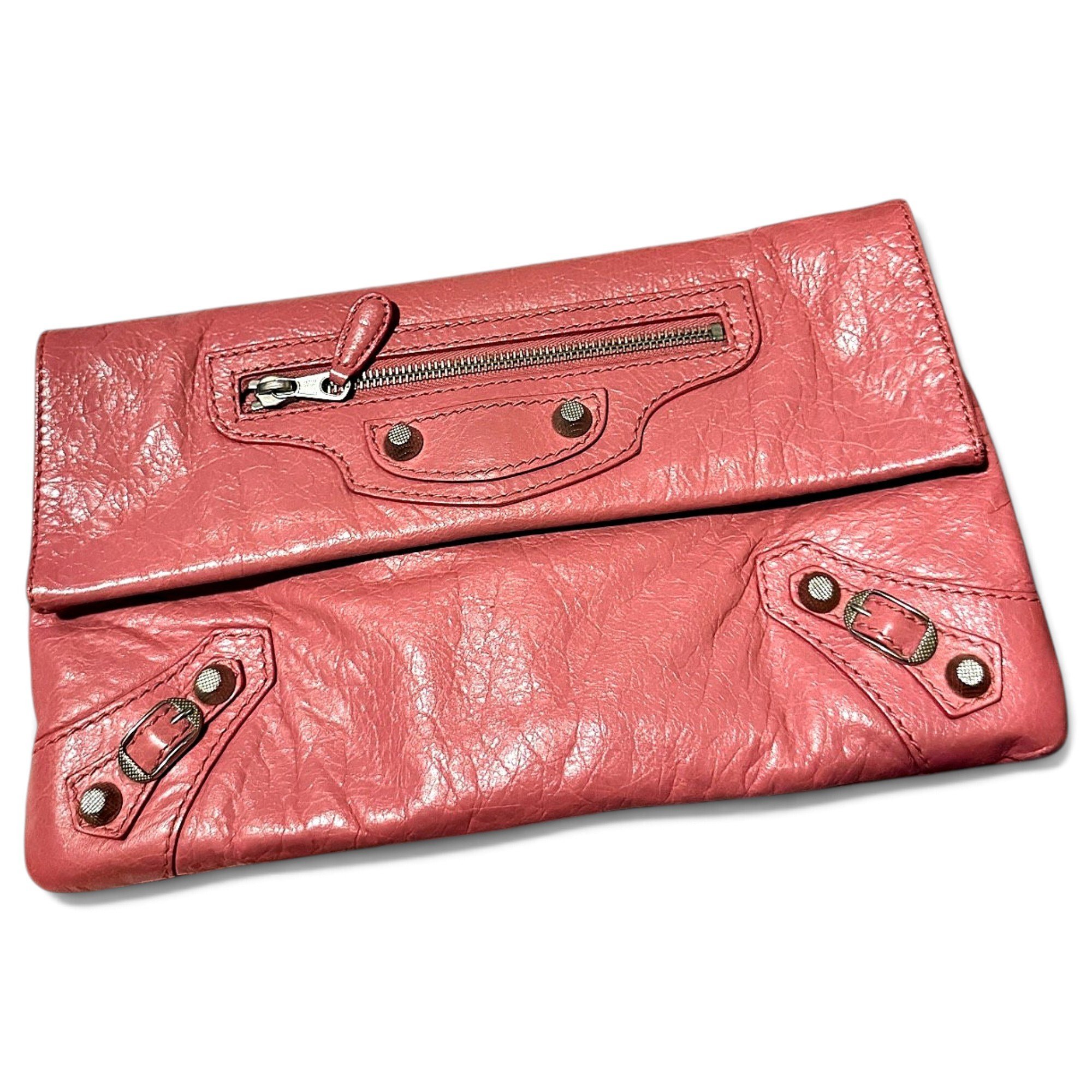 Envelop leather clutch bag