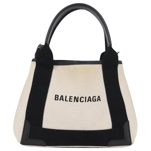 Navy cabas cloth handbag