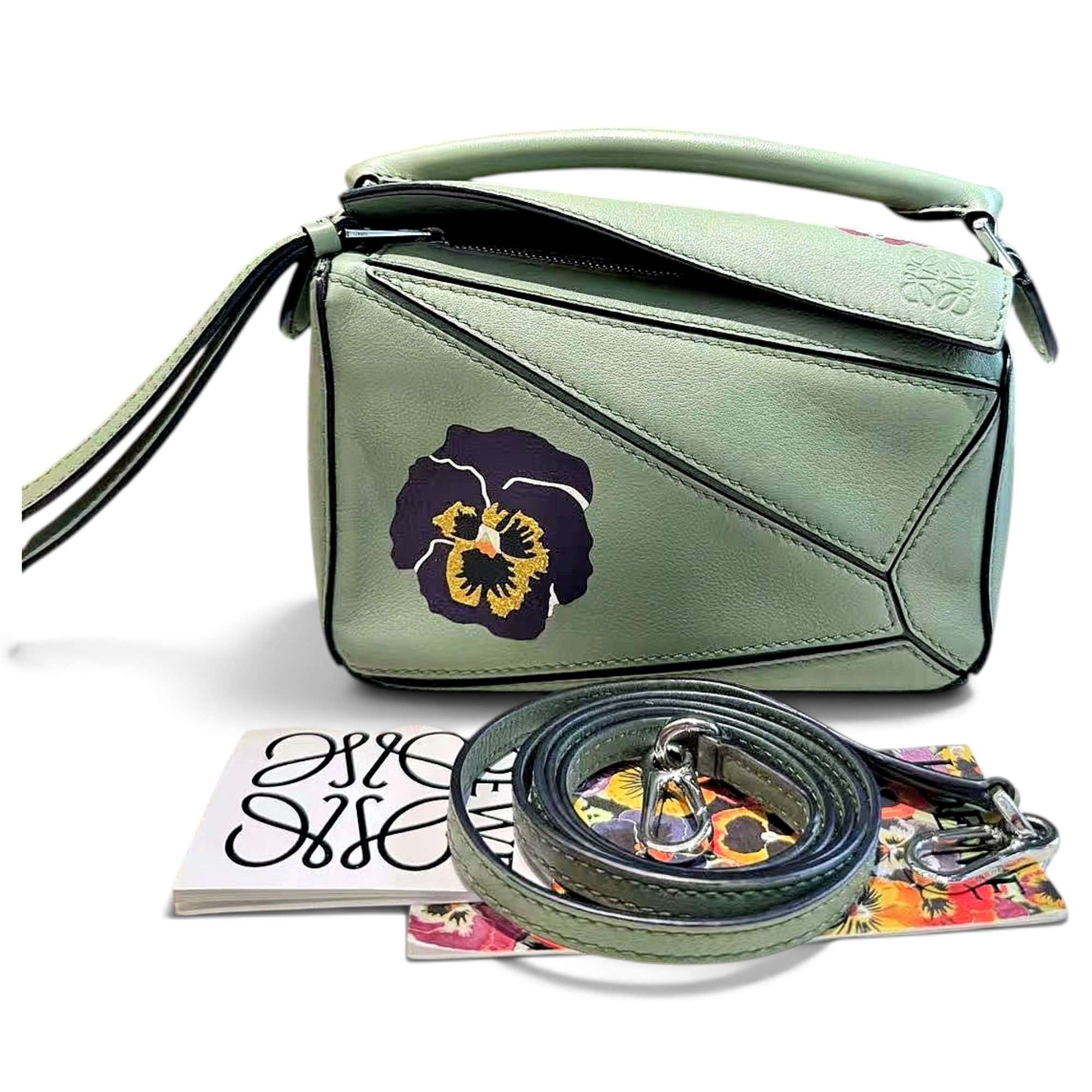 Puzzle leather handbag