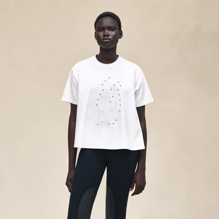 Blanc Embroidered Flared T-shirt