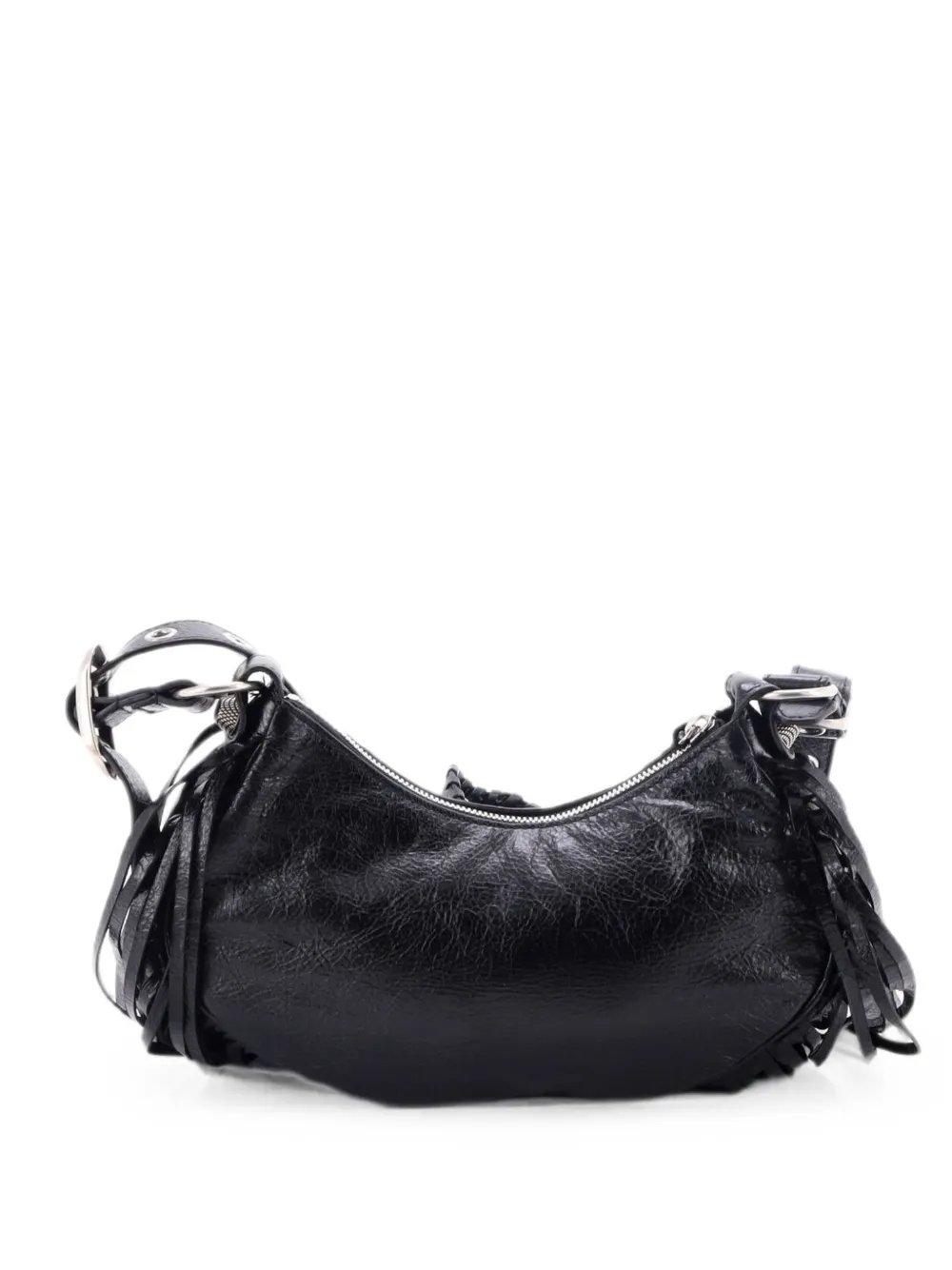 Le Cagole Giant Studs Fringe Shoulder Bag Leather XS hobo bag
