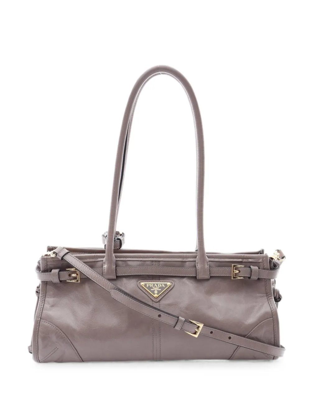 2010s buckled leather handbag