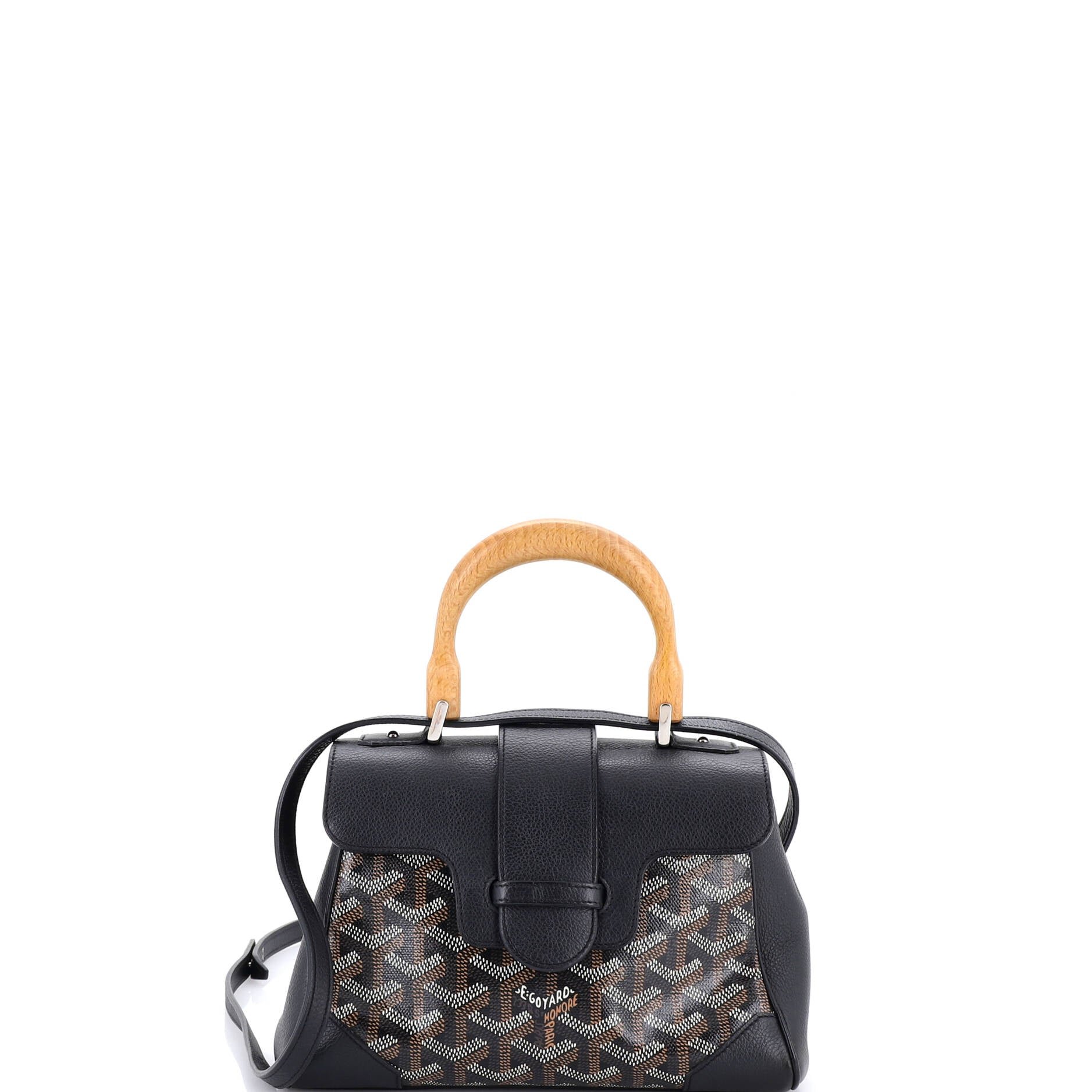 Goyard Saigon Top Handle Bag Coated Canvas with Leather Mini