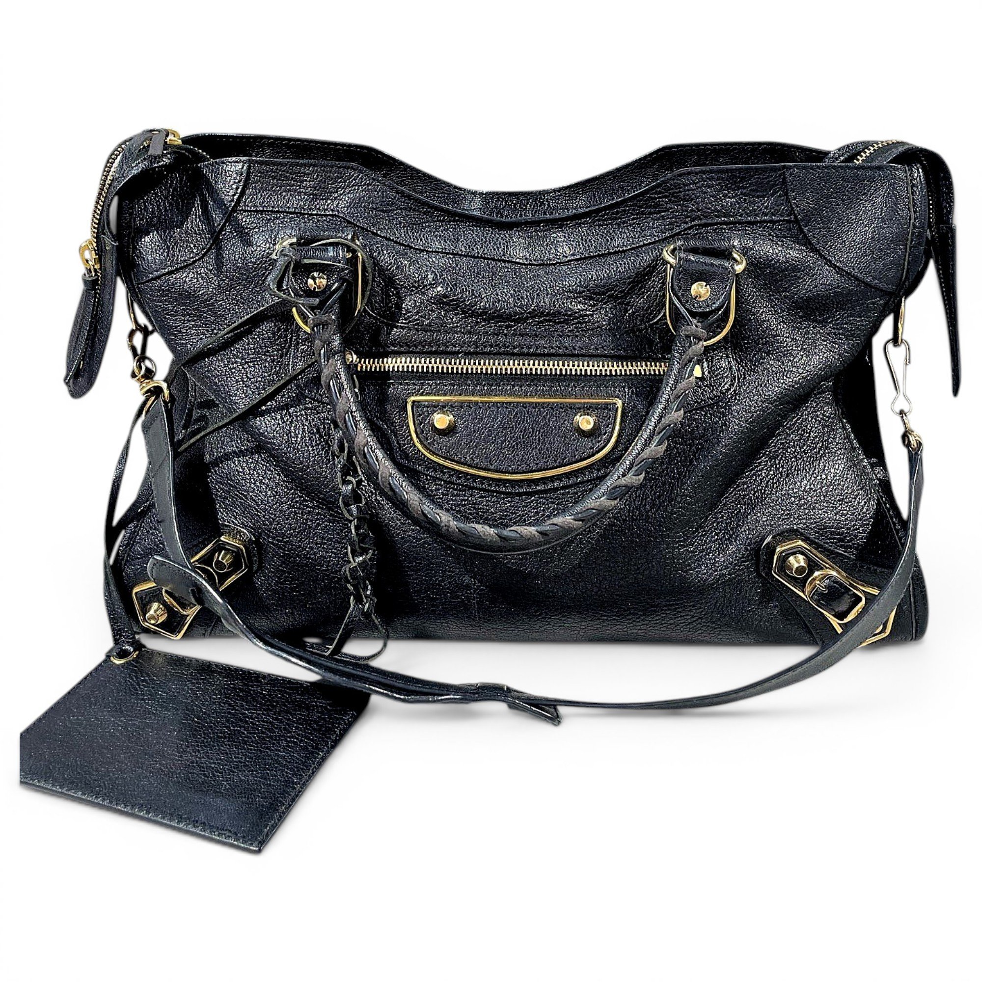 City leather handbag