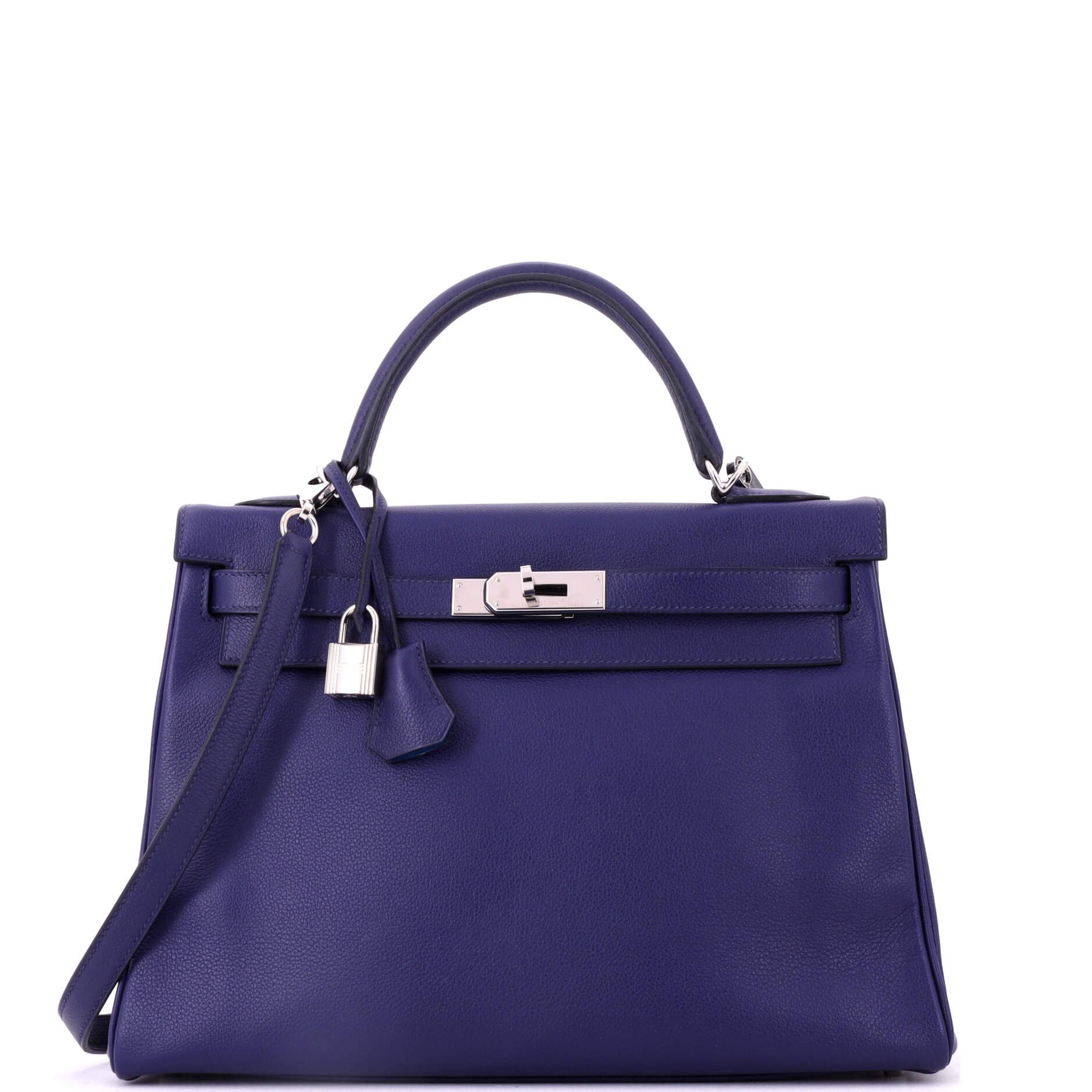 Hermes Kelly Handbag Verso Evercolor with Palladium Hardware 32