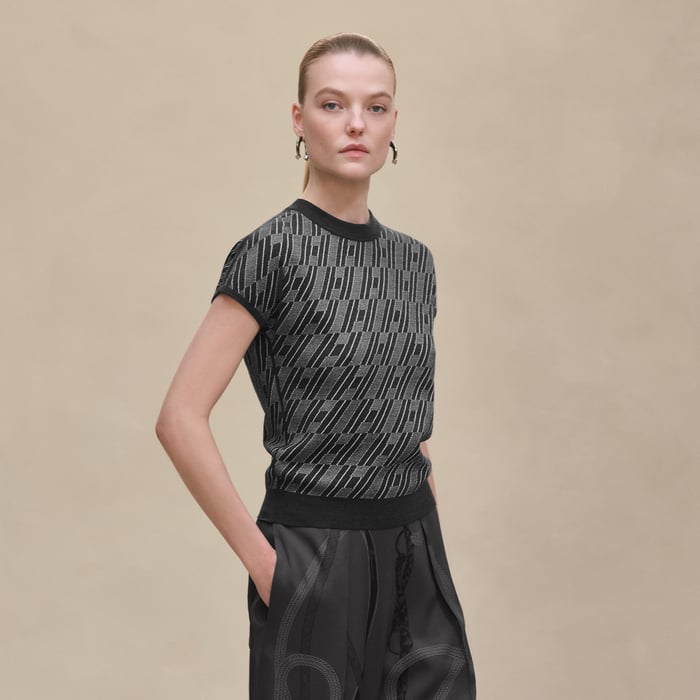 Gris Volcanique Short-sleeve Sweater