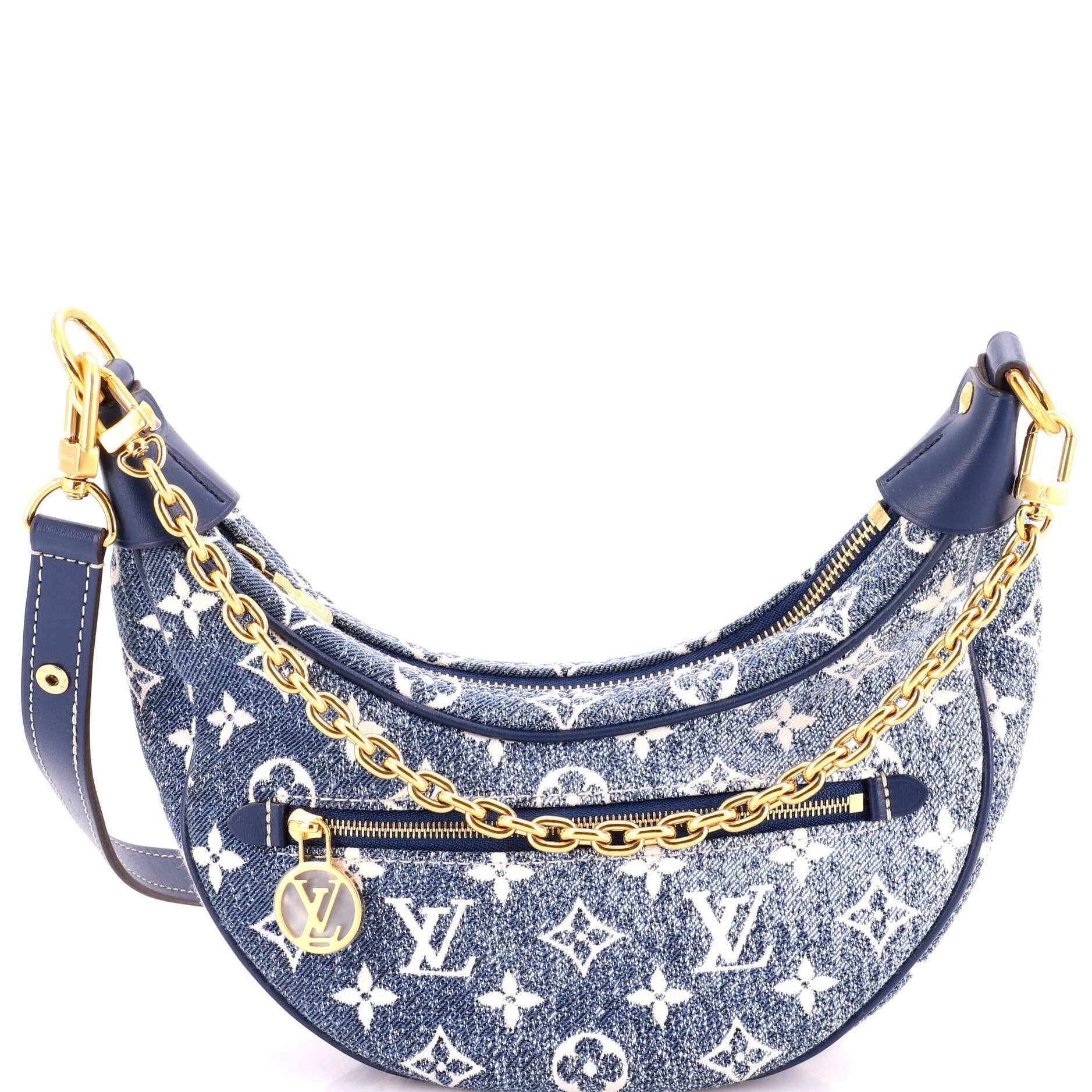 Loop Handbag Monogram Jacquard Denim
