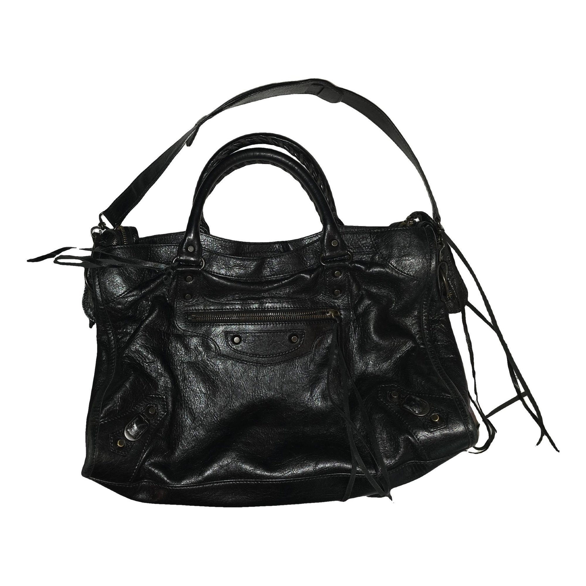 City leather handbag