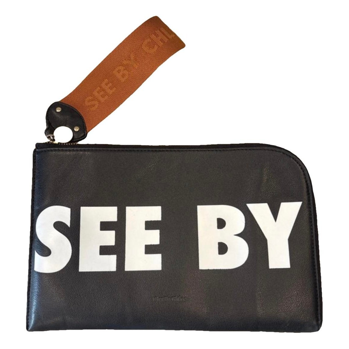 Leather clutch bag