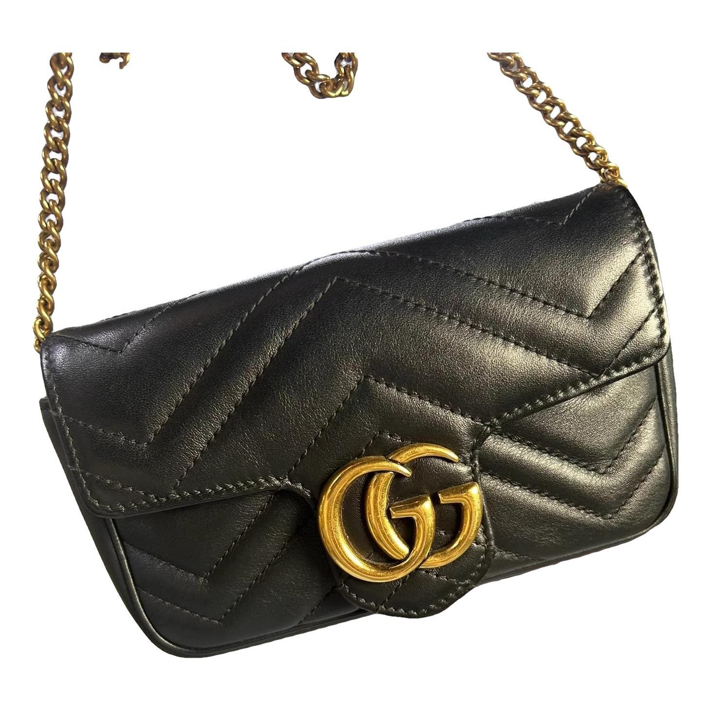 Pearly GG Marmont Flap leather handbag