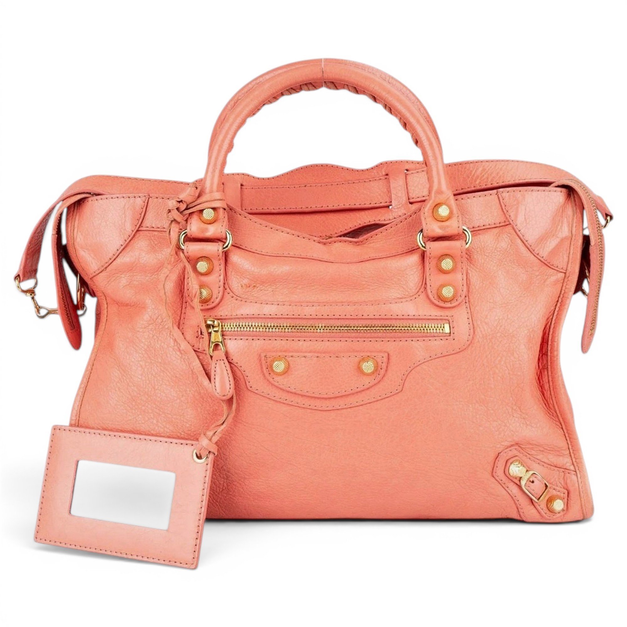 City leather handbag