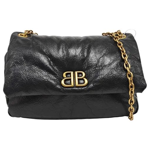 BB chain leather crossbody bag