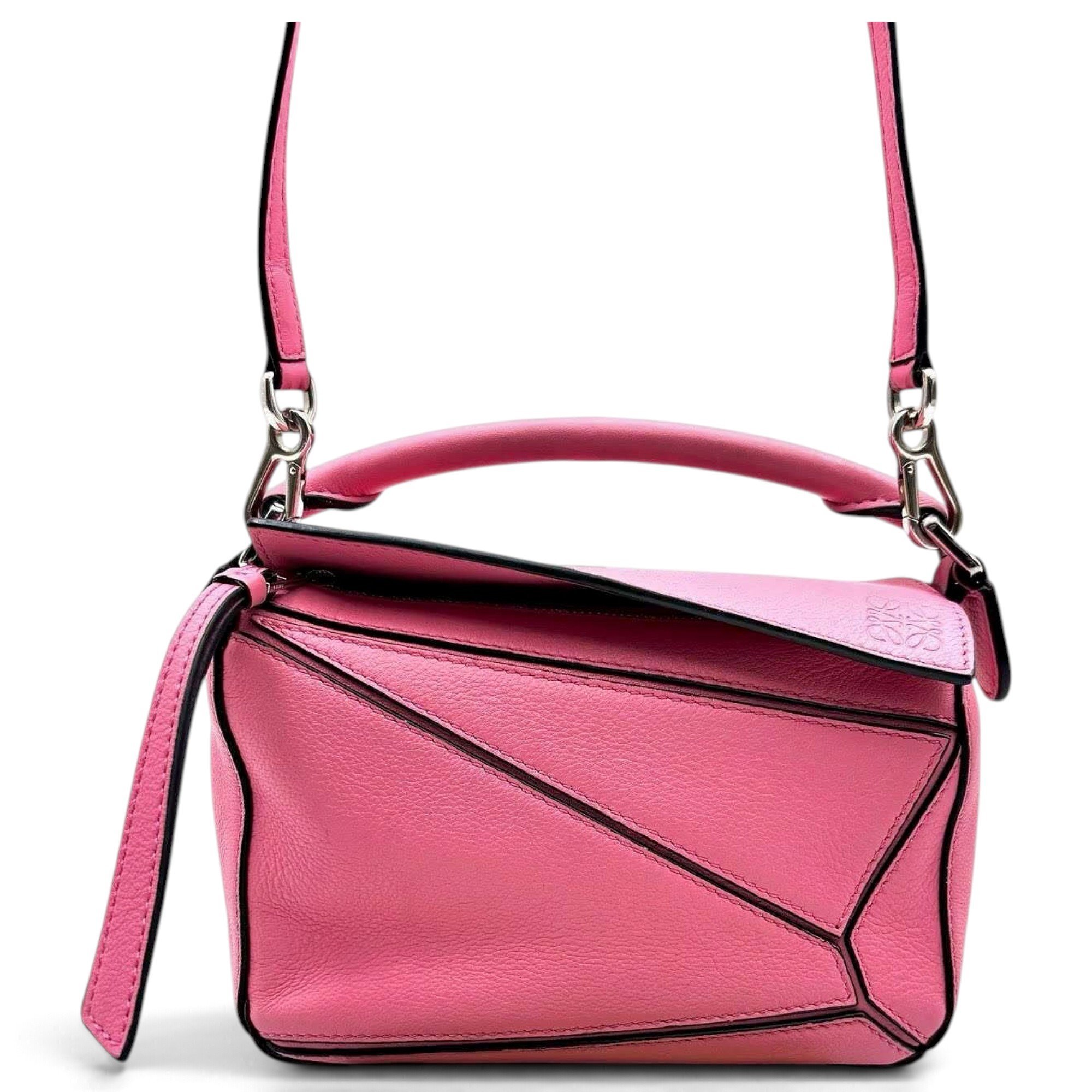 Puzzle leather handbag