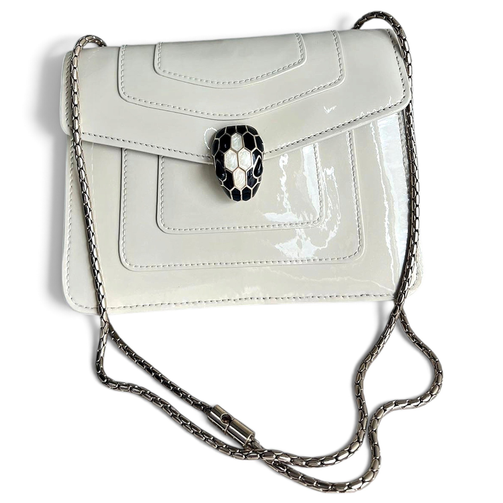 Serpenti patent leather tote