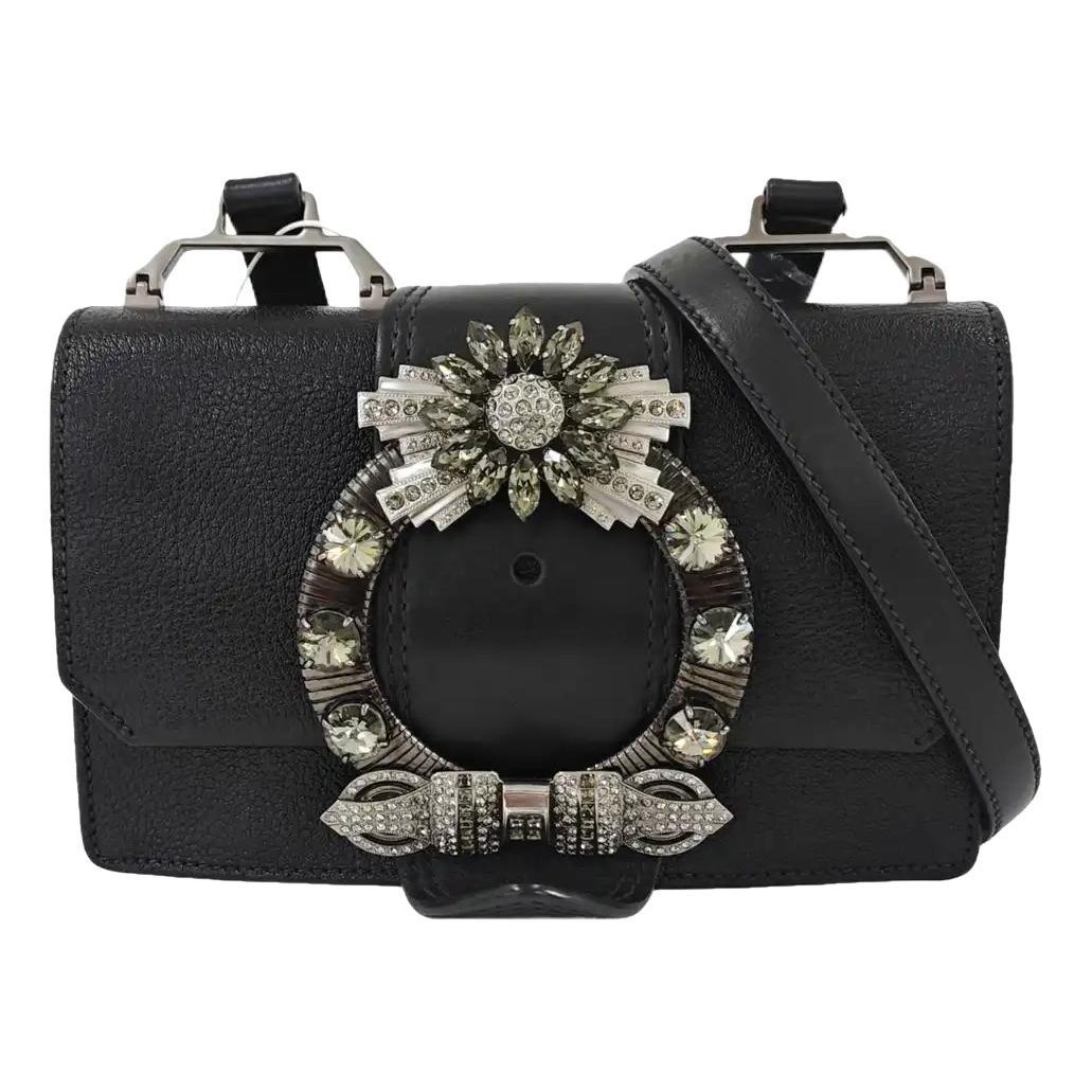 Miu Lady leather crossbody bag