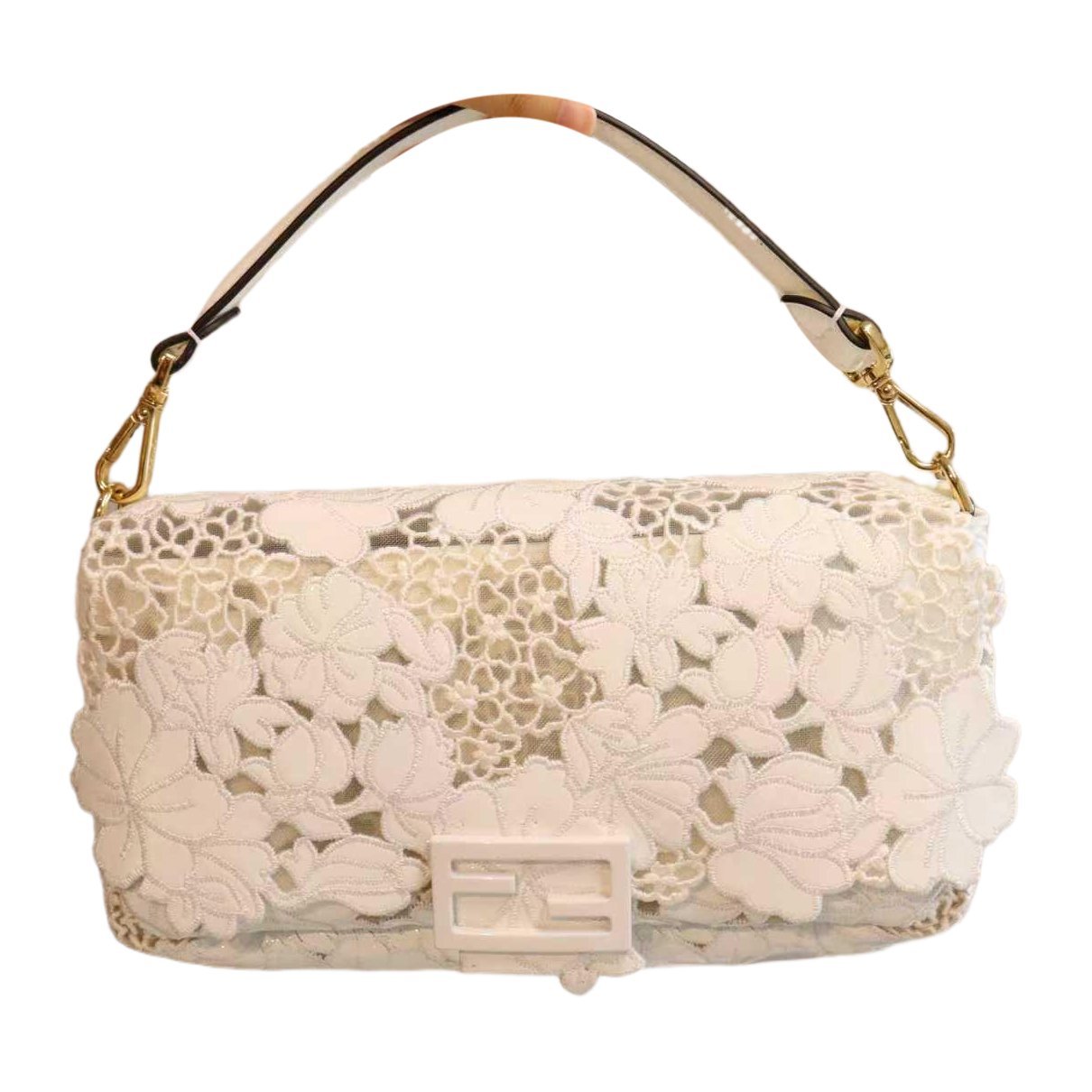 Baguette patent leather handbag