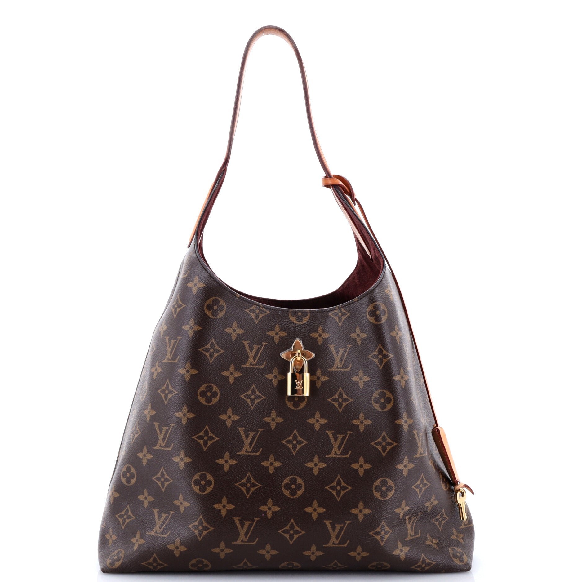 Flower Hobo Monogram Canvas with Leather