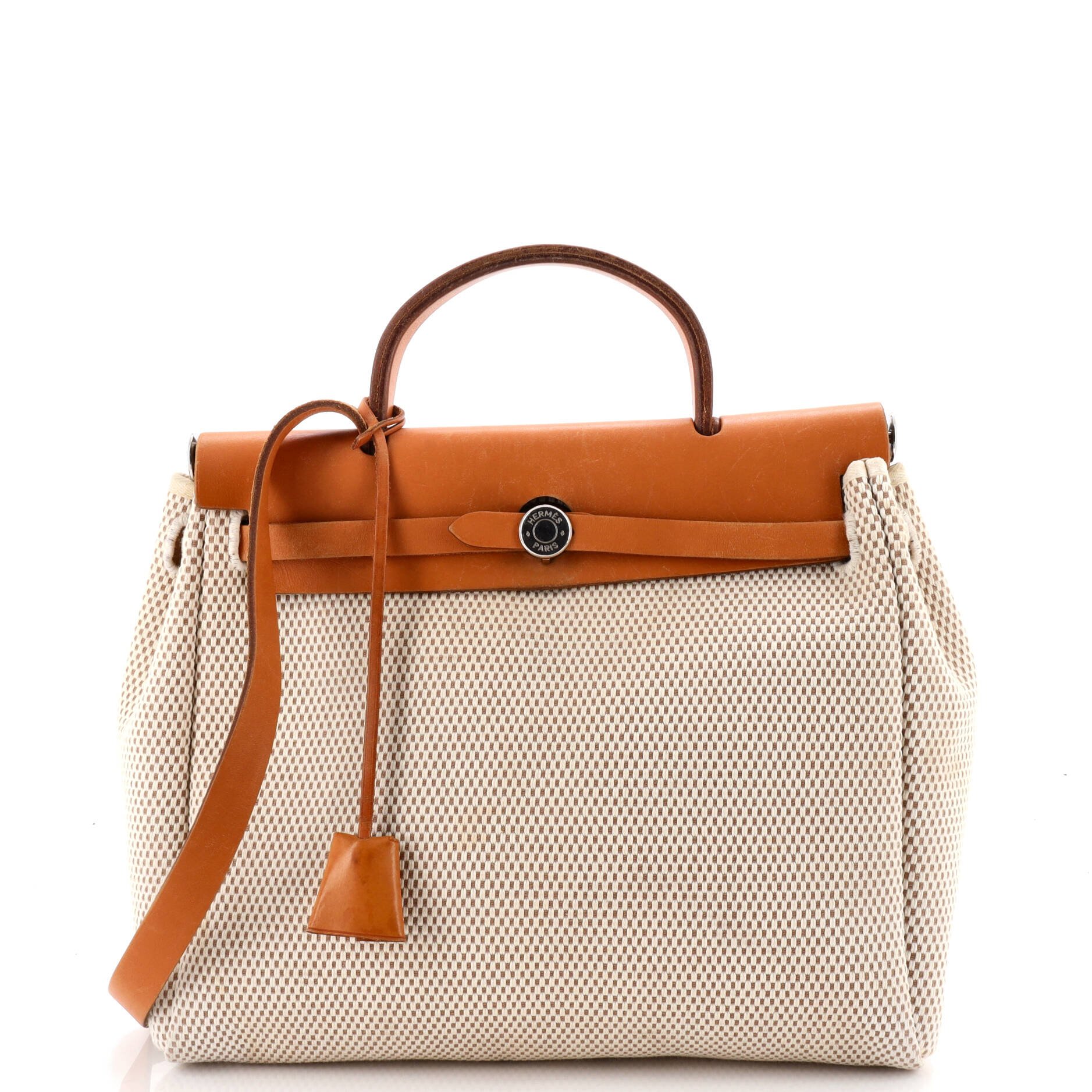 Hermes Herbag Zip Criss Viking Toile and Leather 31