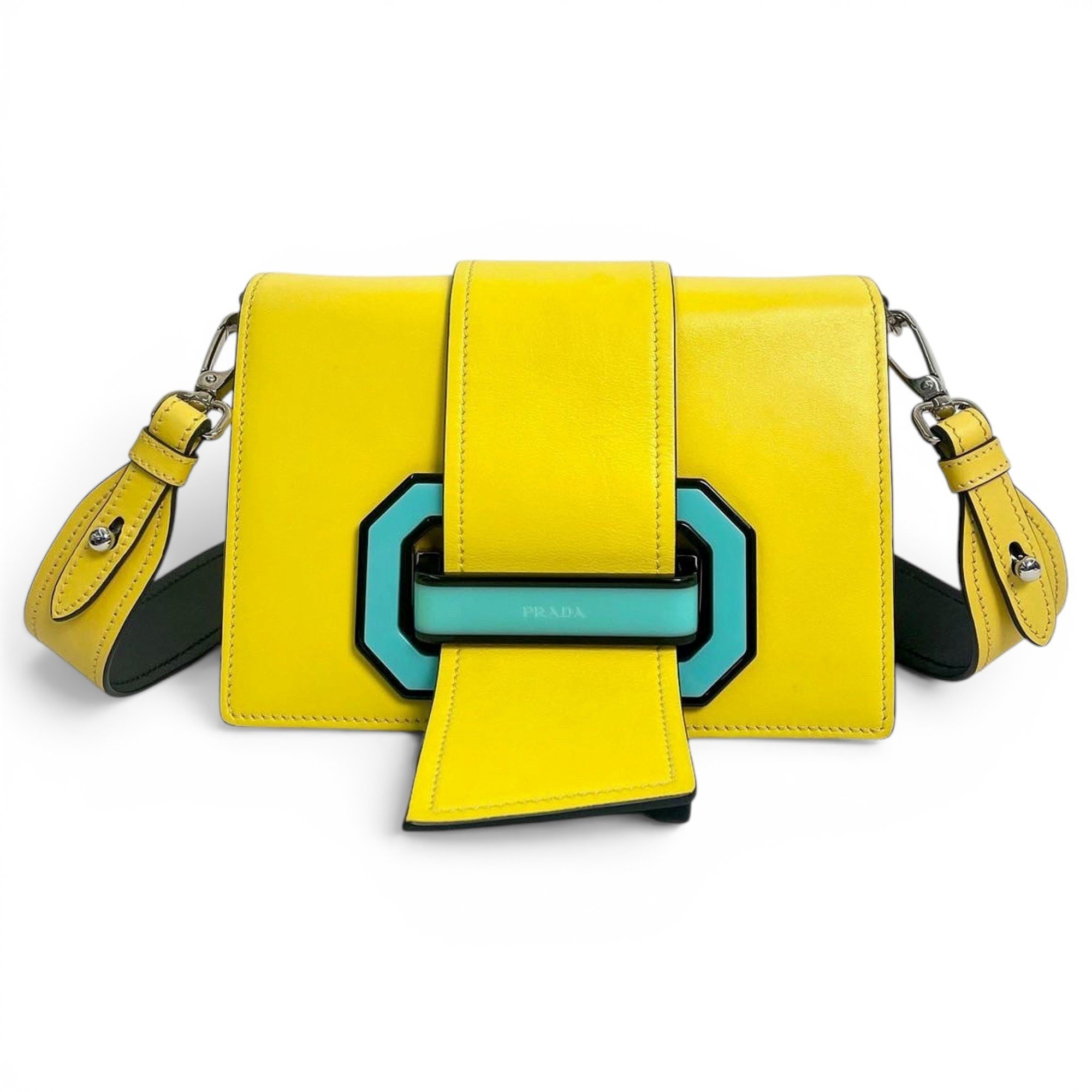 Ribbon leather crossbody bag