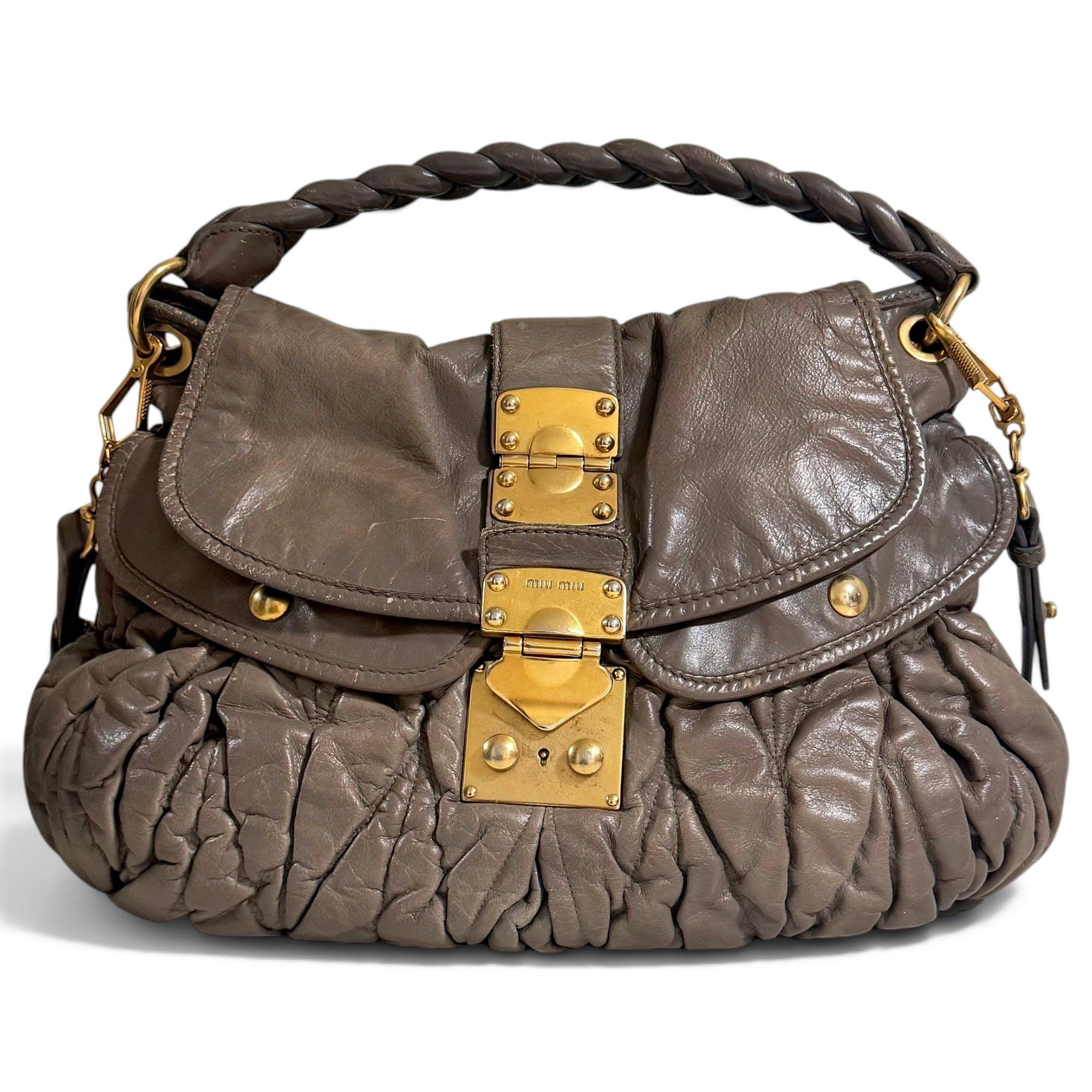 Coffer leather handbag