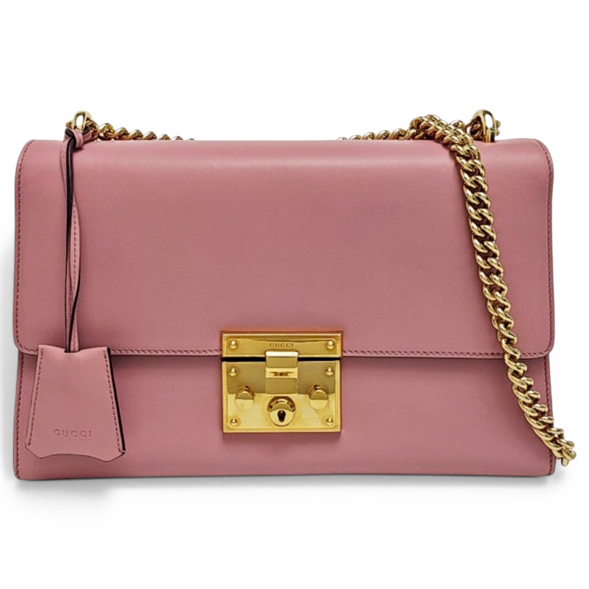 Padlock leather handbag