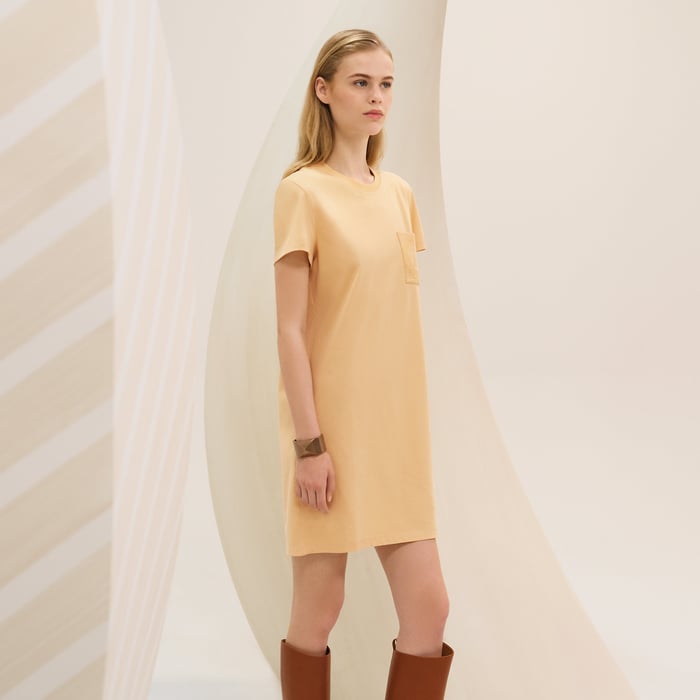 Jaune Labido Embroidered Pocket Dress