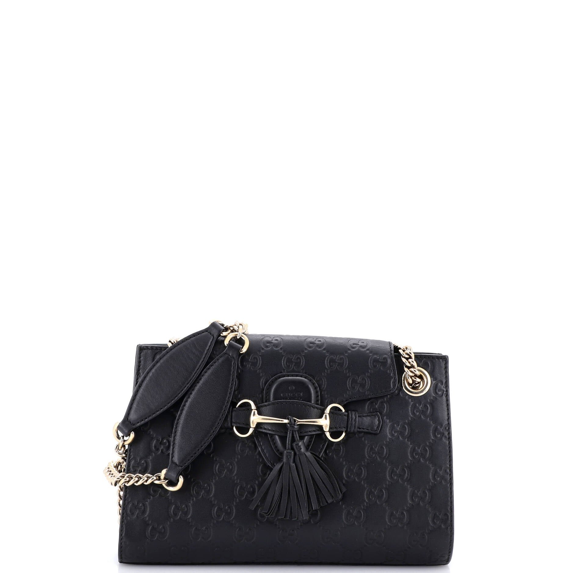 Emily Chain Flap Shoulder Bag Guccissima Leather Small