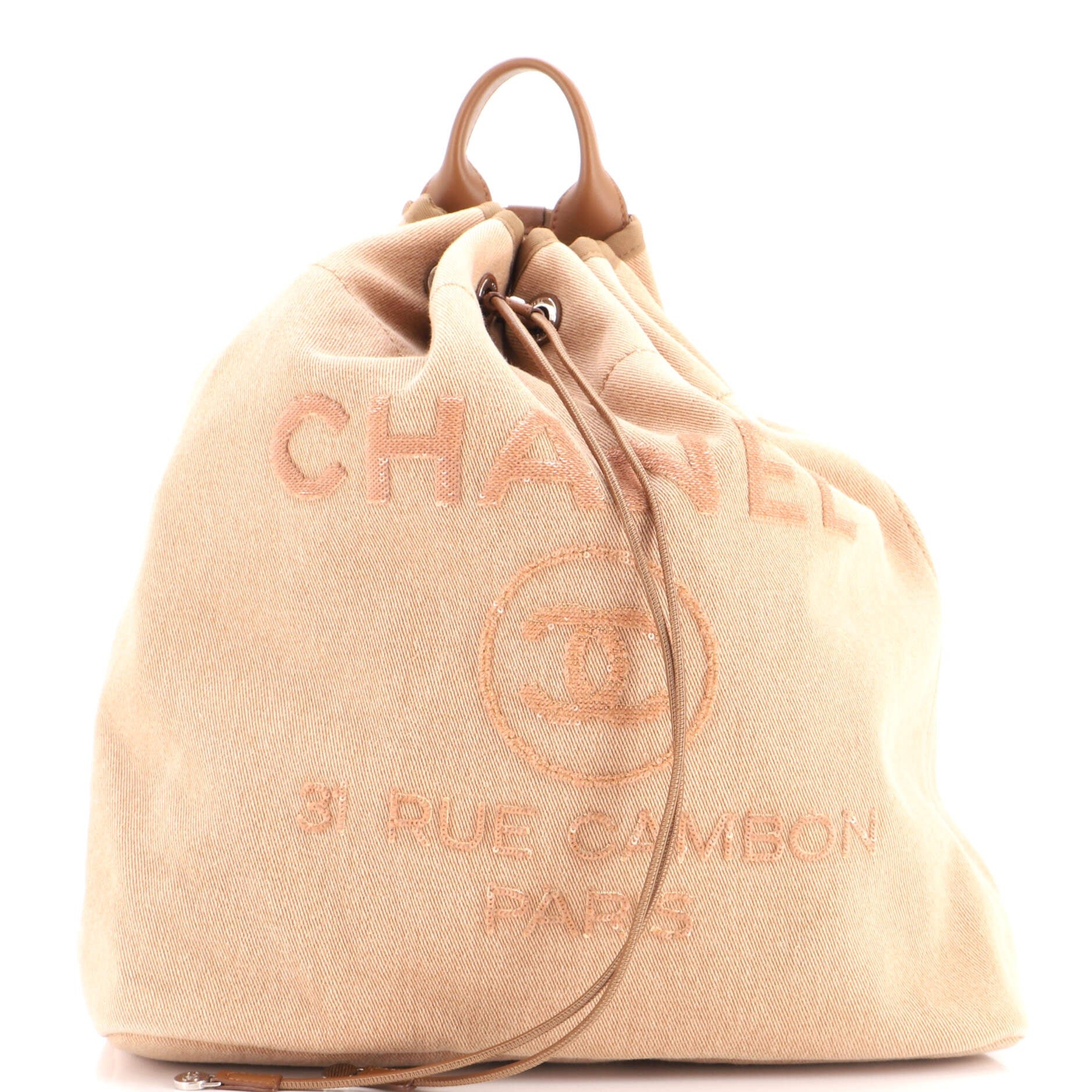 Deauville Backpack Canvas with Sequins Large